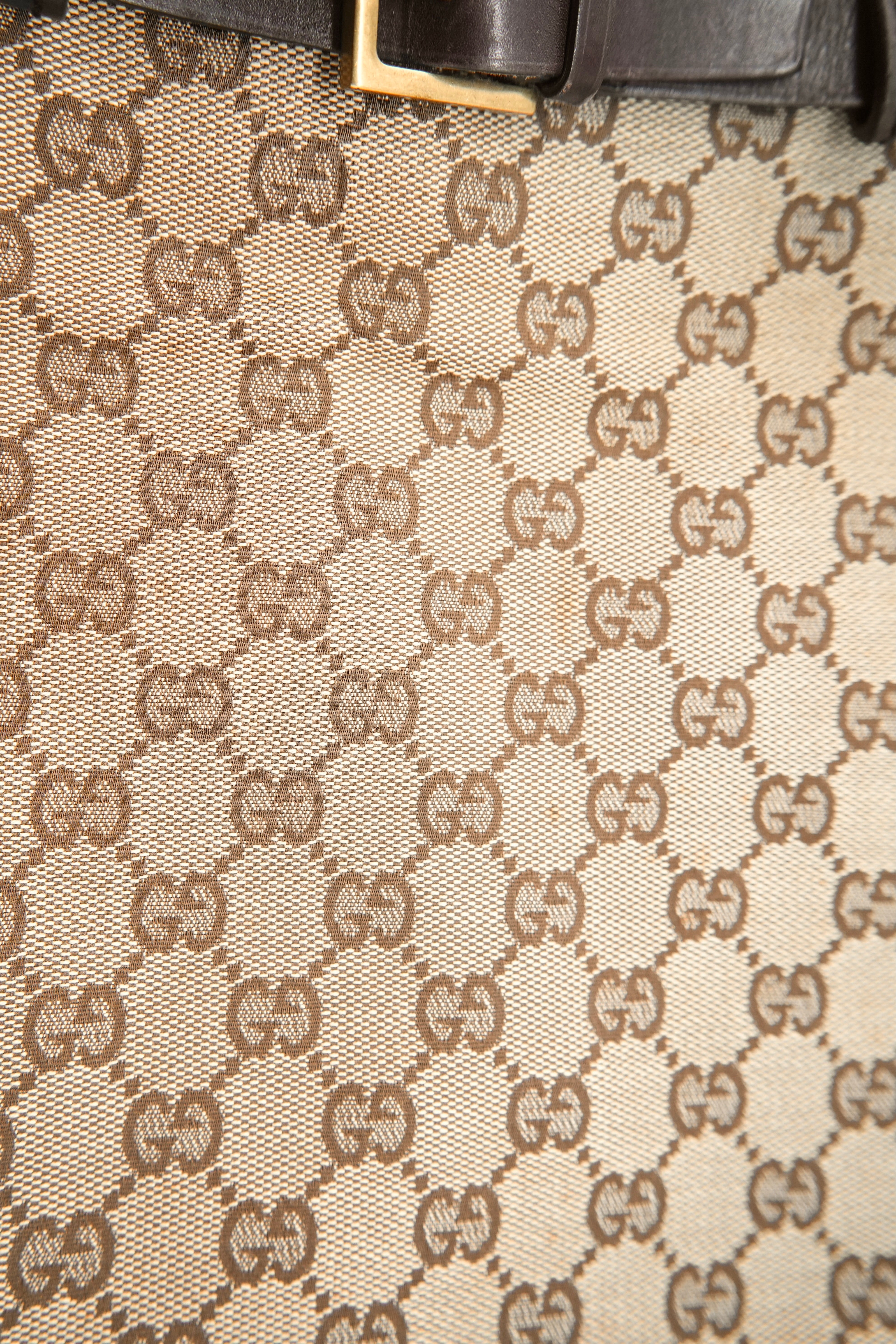 Gucci brown GG belt tote 214397