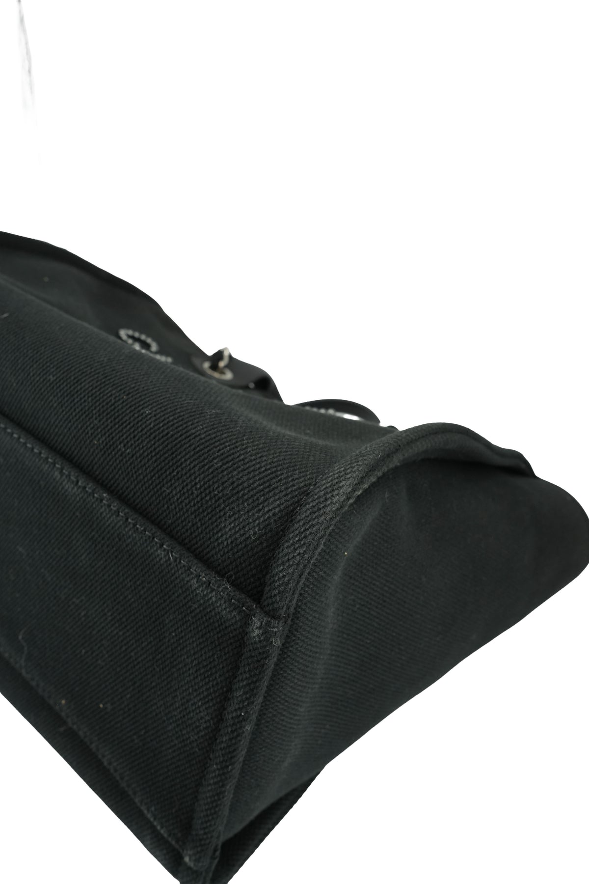 Chanel black studded faux pearl Deauville tote 29781484
