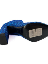 Saint Laurent blue glitter heeled Lou boots size 39/39.5