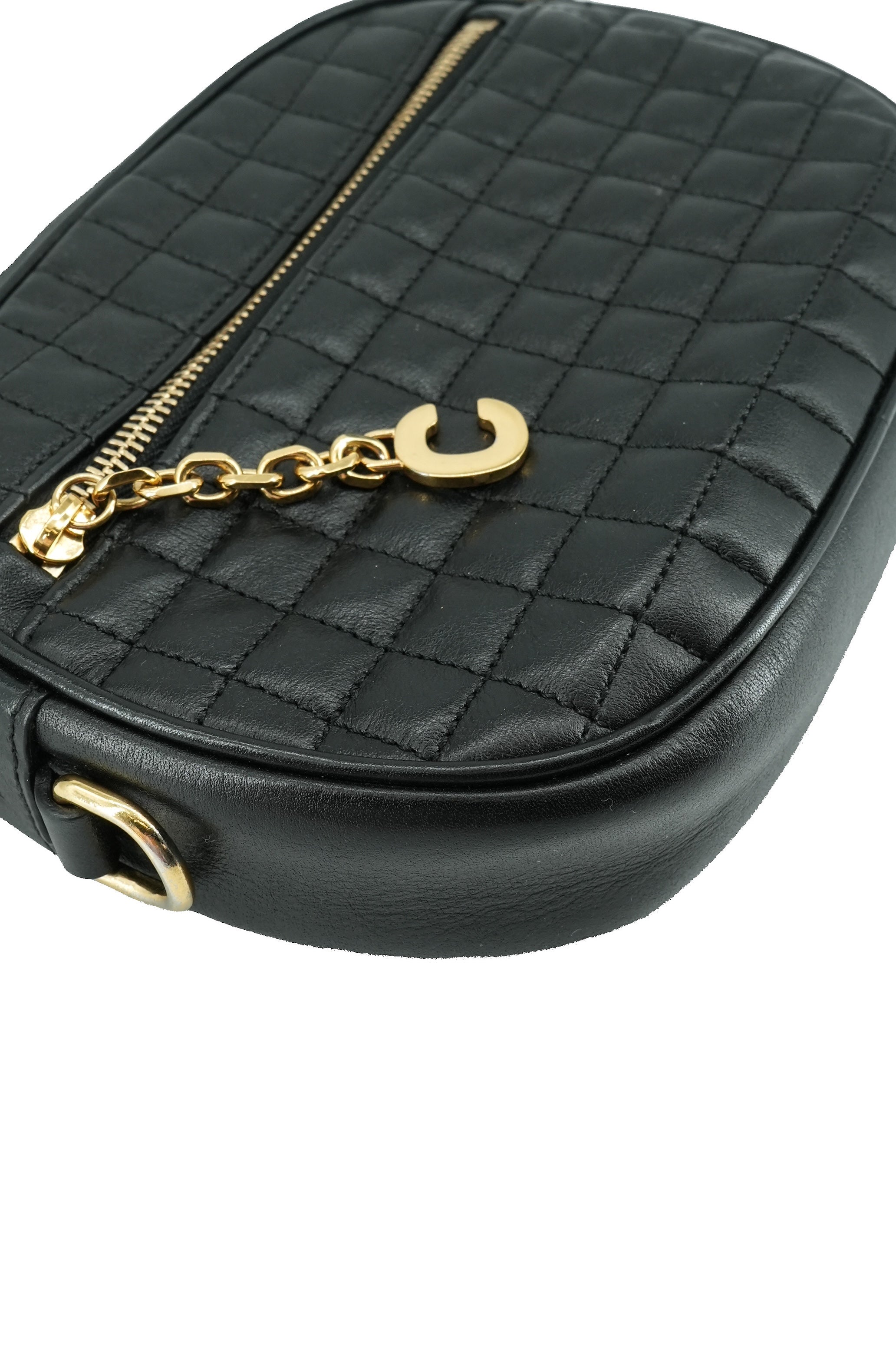 Celine black quilted leather small C crossbody S-CE-4158