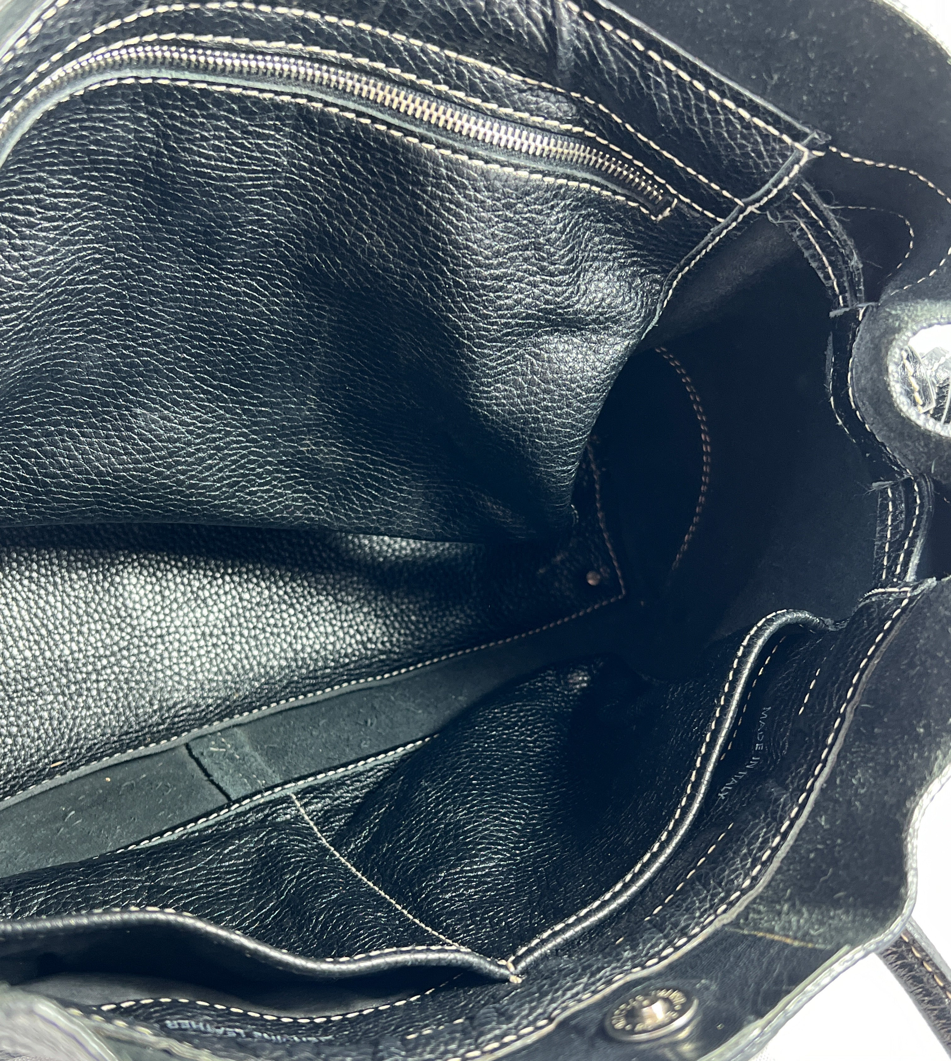 Tods black leather D Bag media tote