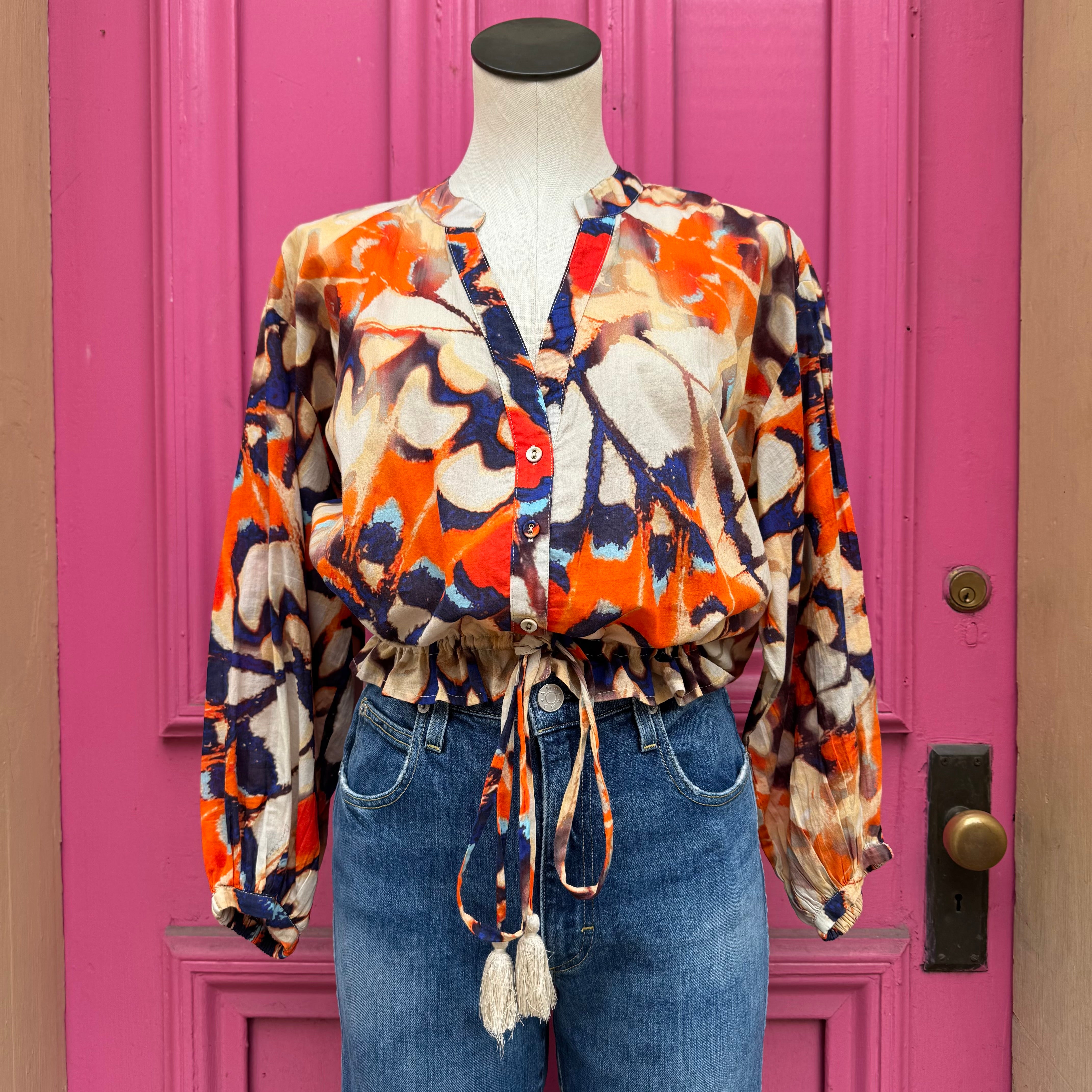Cara Cara orange print top size M
