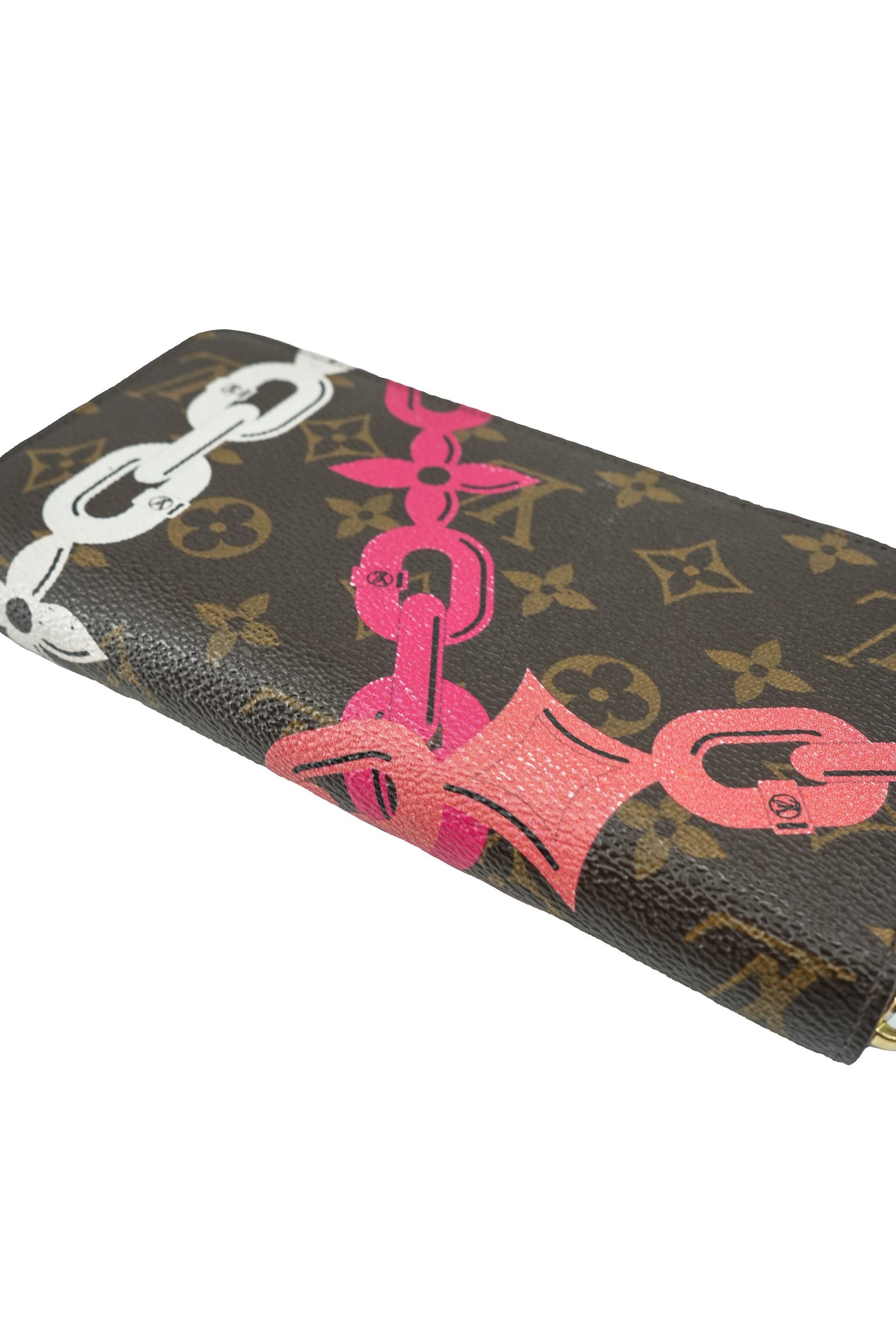 Louis Vuitton monogram Chain flower zippy wallet CA1136