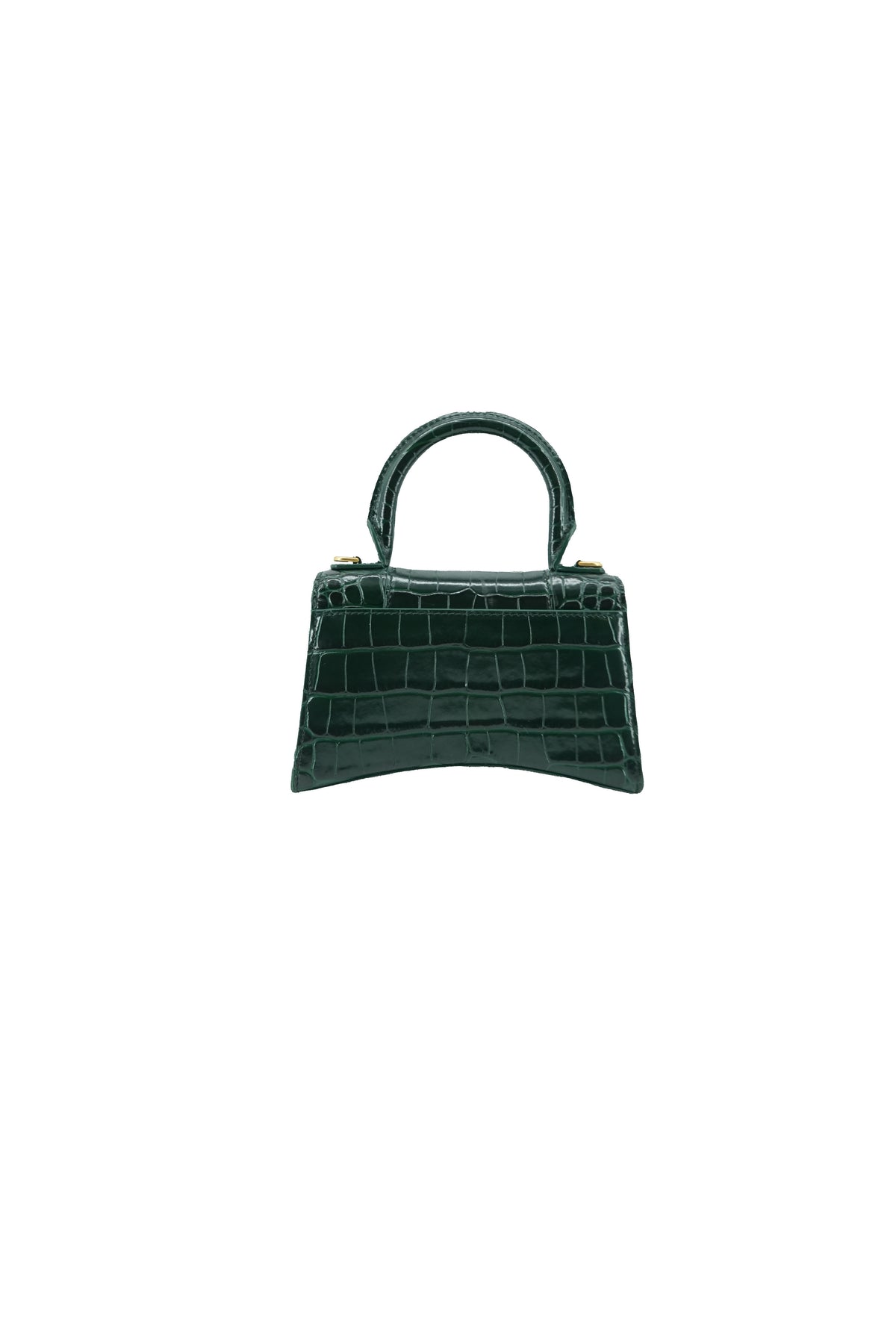 Balenciaga green croc embossed hourglass XS 493075