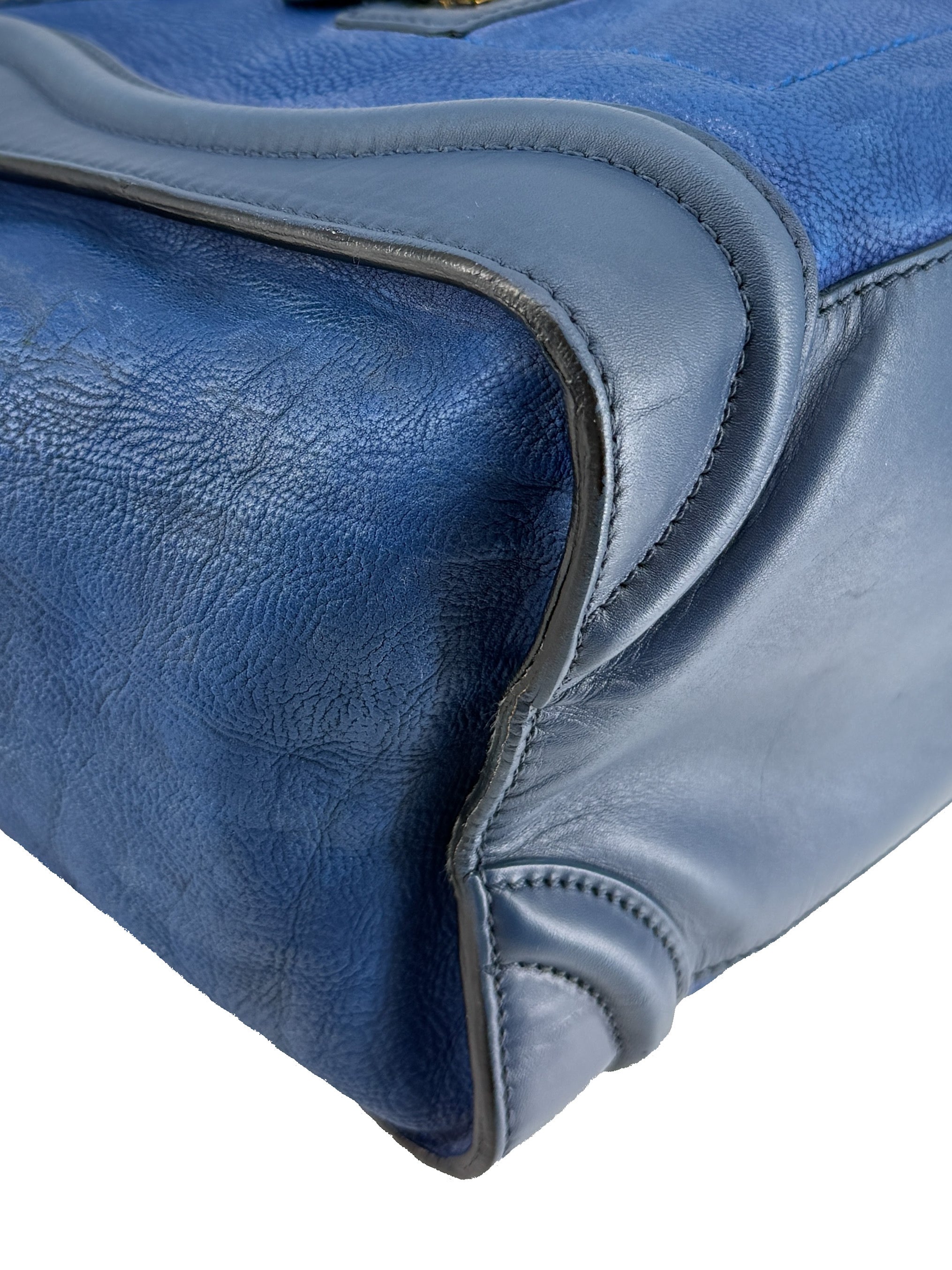 Celine two tone blue leather Luggage tote U-CE-0120