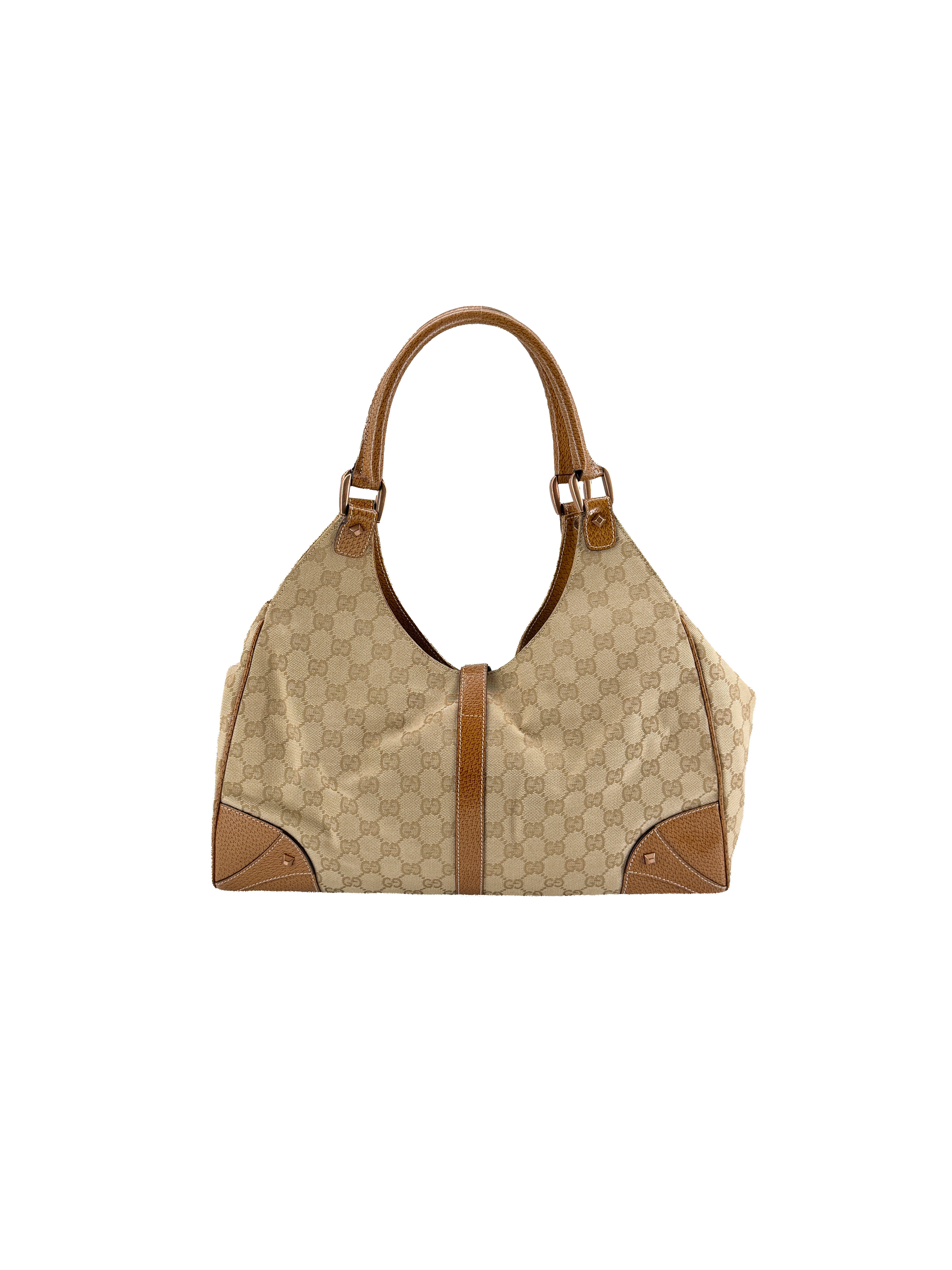 Gucci brown GG canvas Bardot shoulder bag 124404 203414