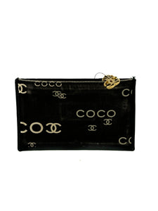 Chanel black white Coco coin key pouch