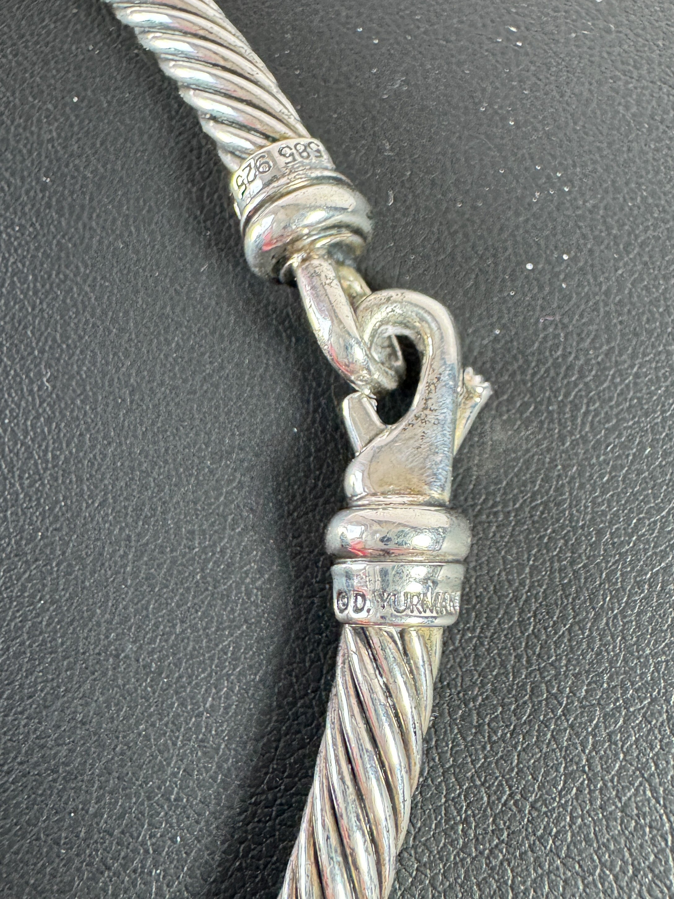 David Yurman sterling silver, 14K gold Albion pendant cable necklace