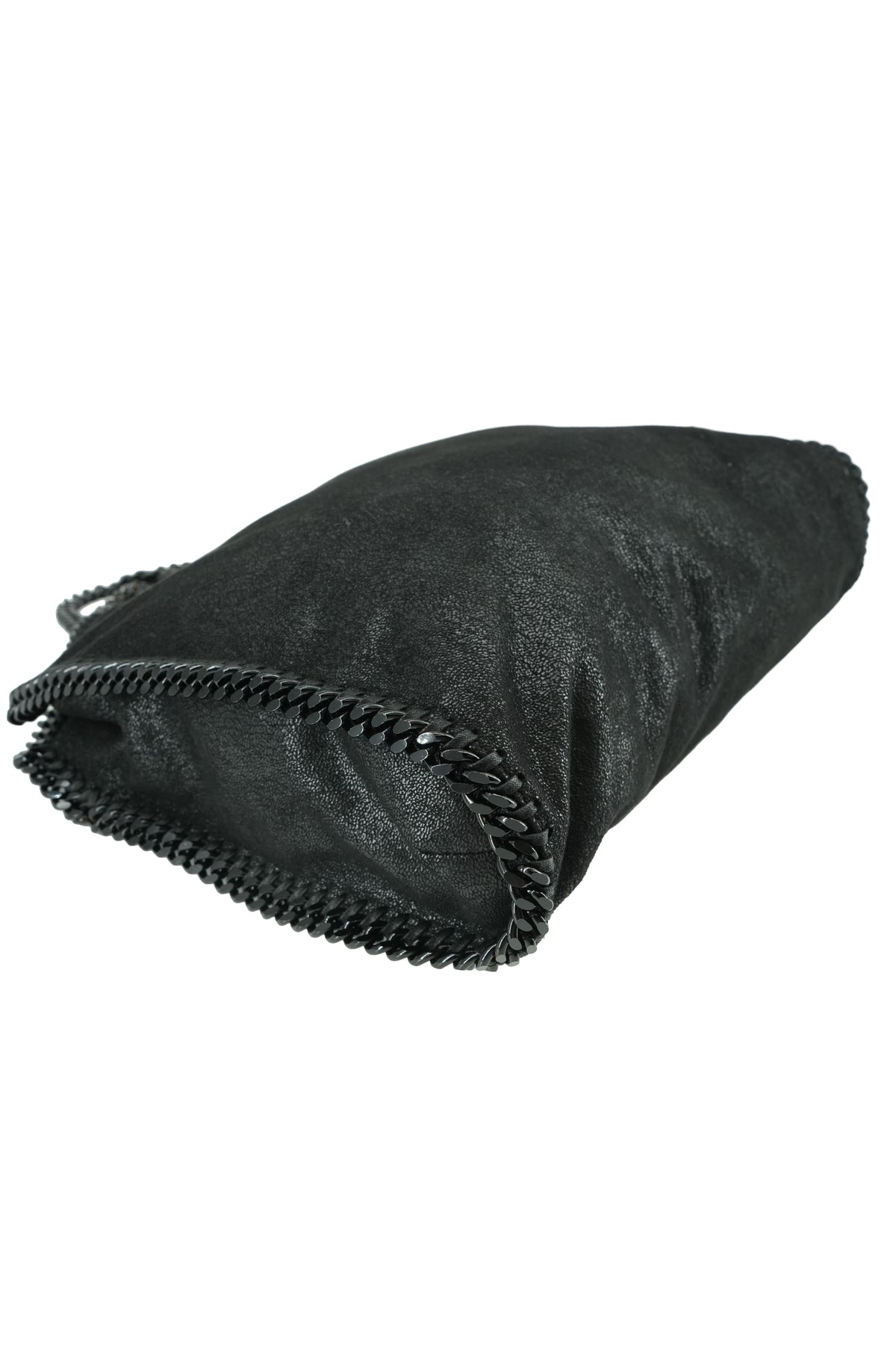 Stella McCartney black Falabella fold over Shaggy Deer tote