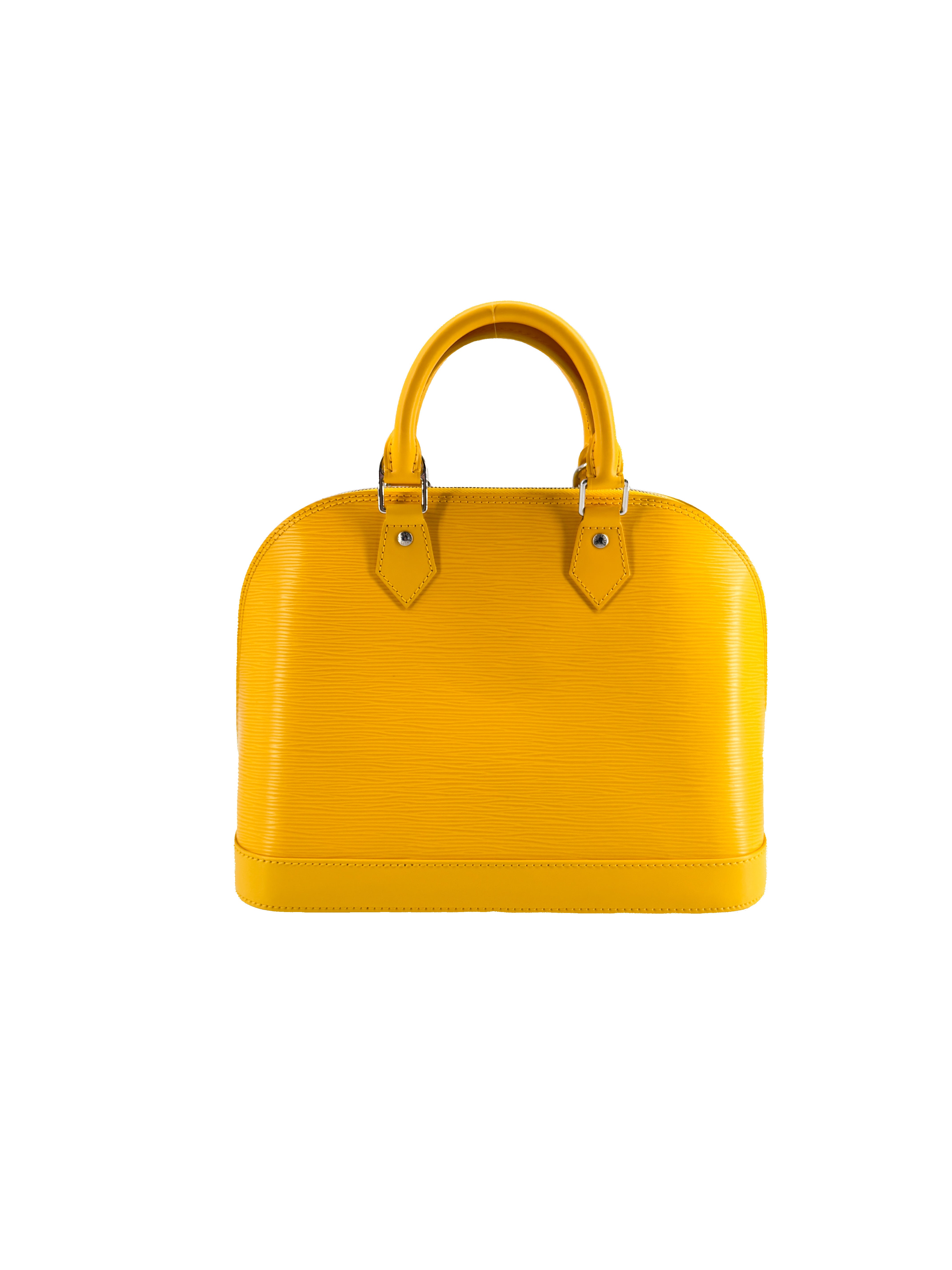 Louis Vuitton epi leather Citron yellow Alma PM