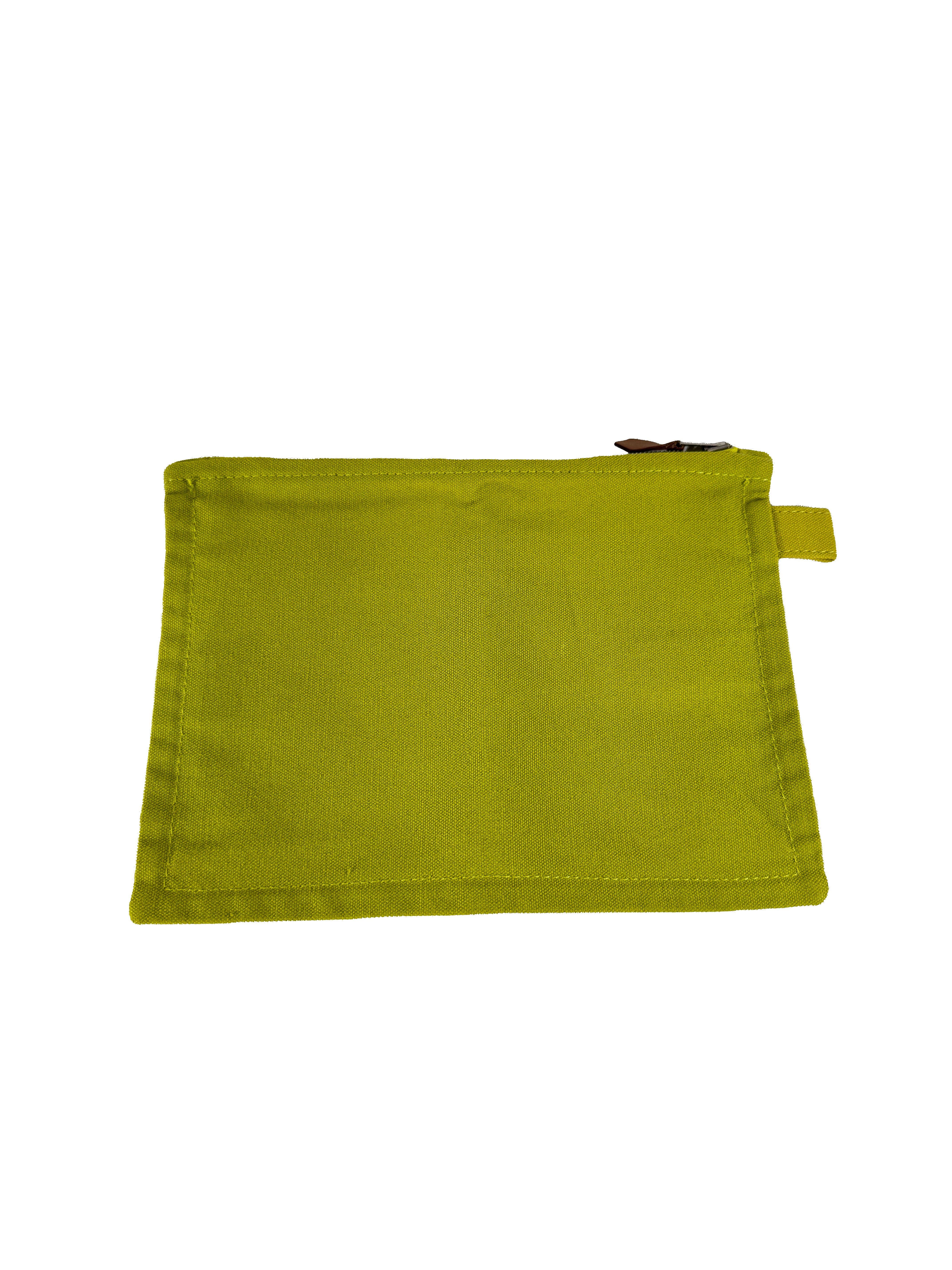 Hermès lime green Bora Bora travel pouch set