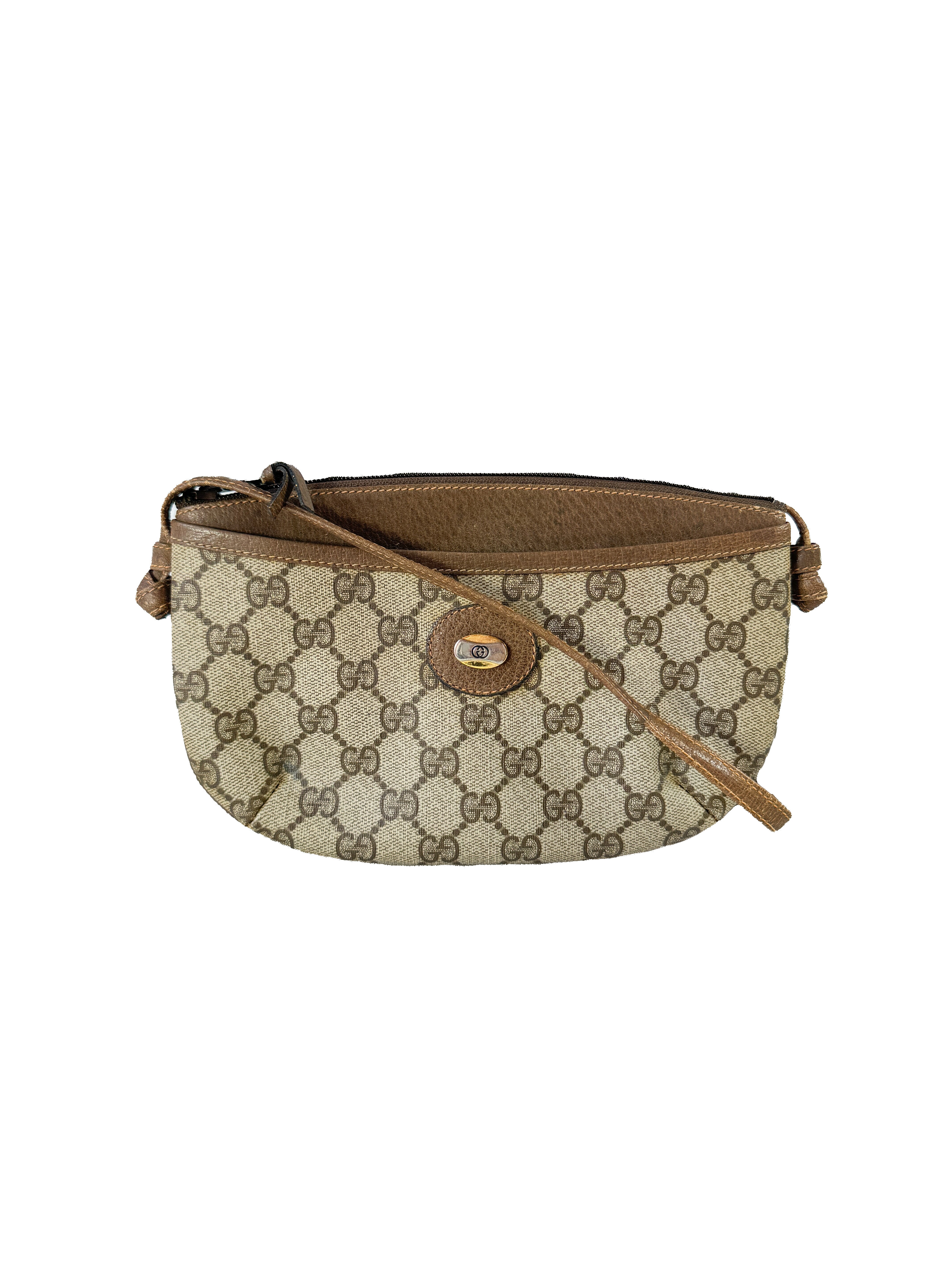 Gucci brown vintage GG crossbody 90402020 (metal logo)