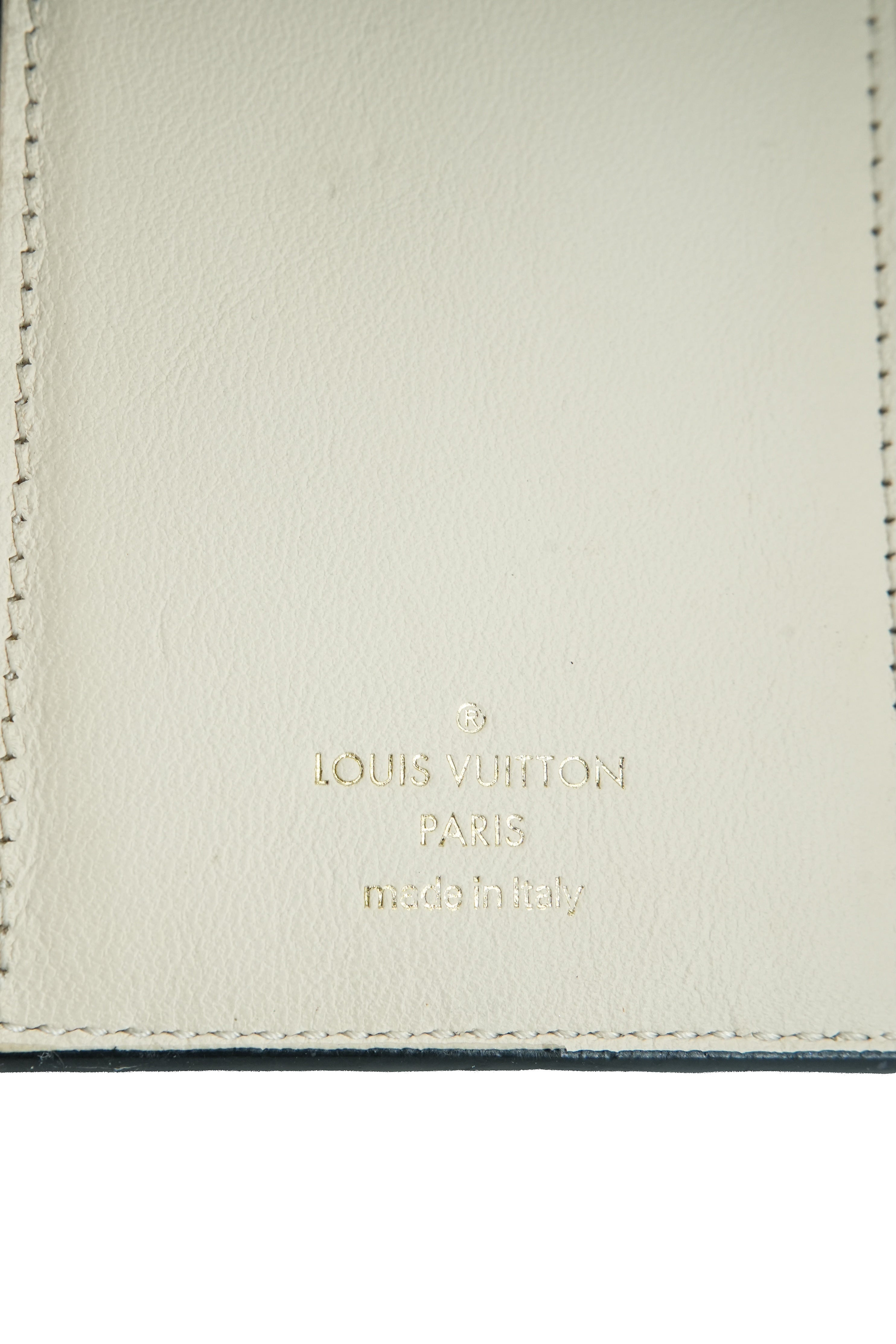 Louis Vuitton black leather Pont 9 compact wallet NFC