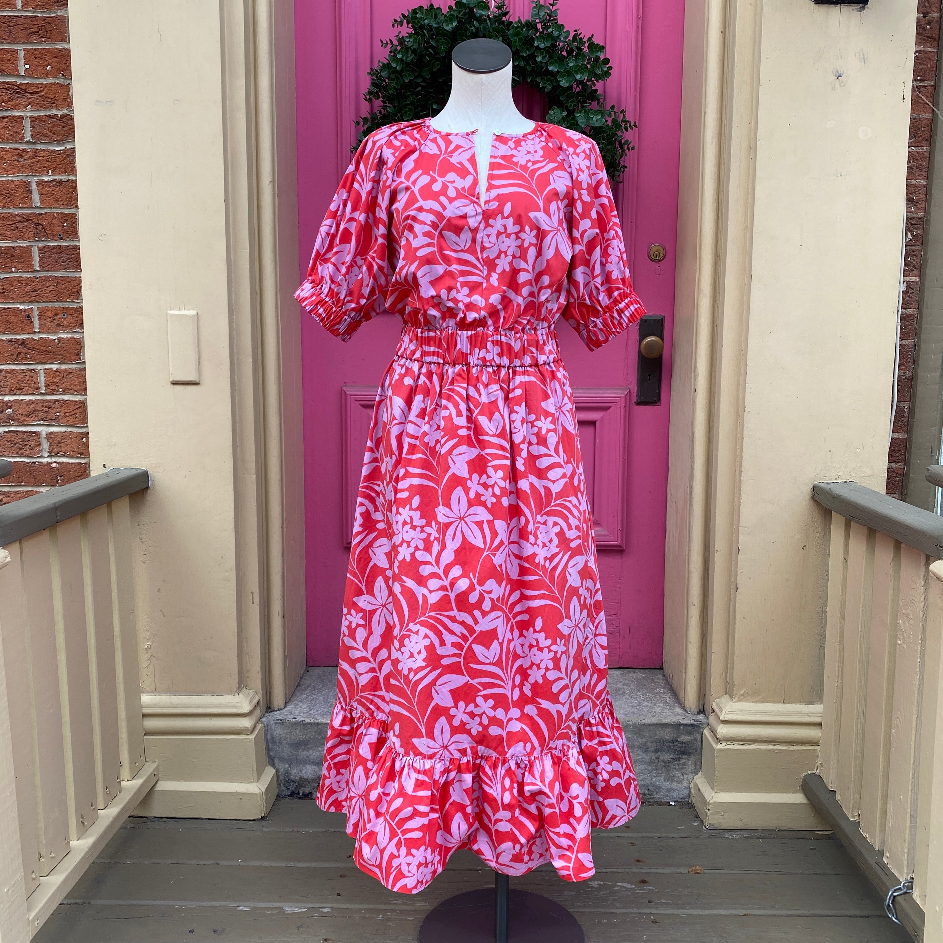 Voyageur by MerSea Hedy tropical tiered midi dress size S