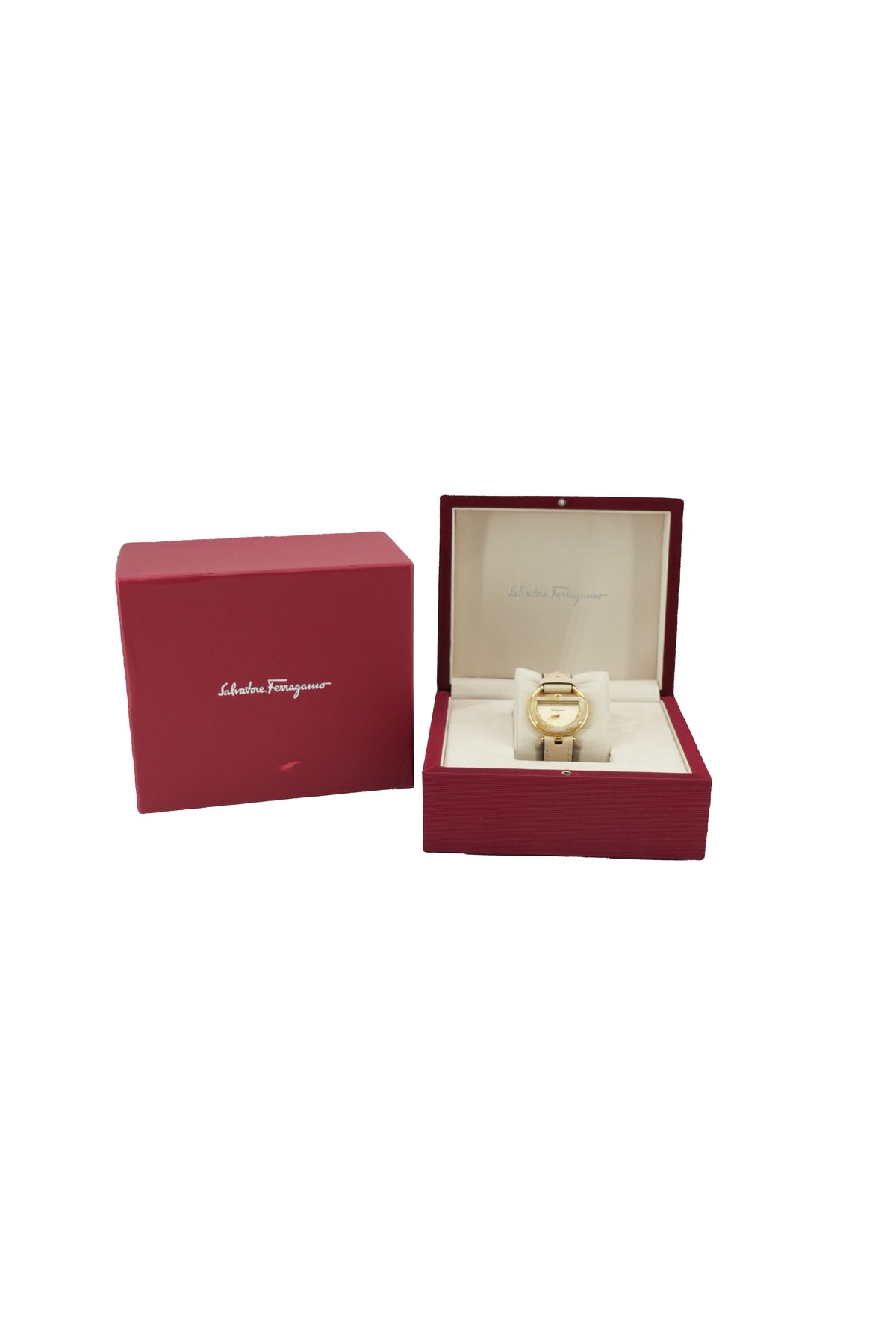 Salvatore Ferragamo beige Buckle watch FG5 BOX