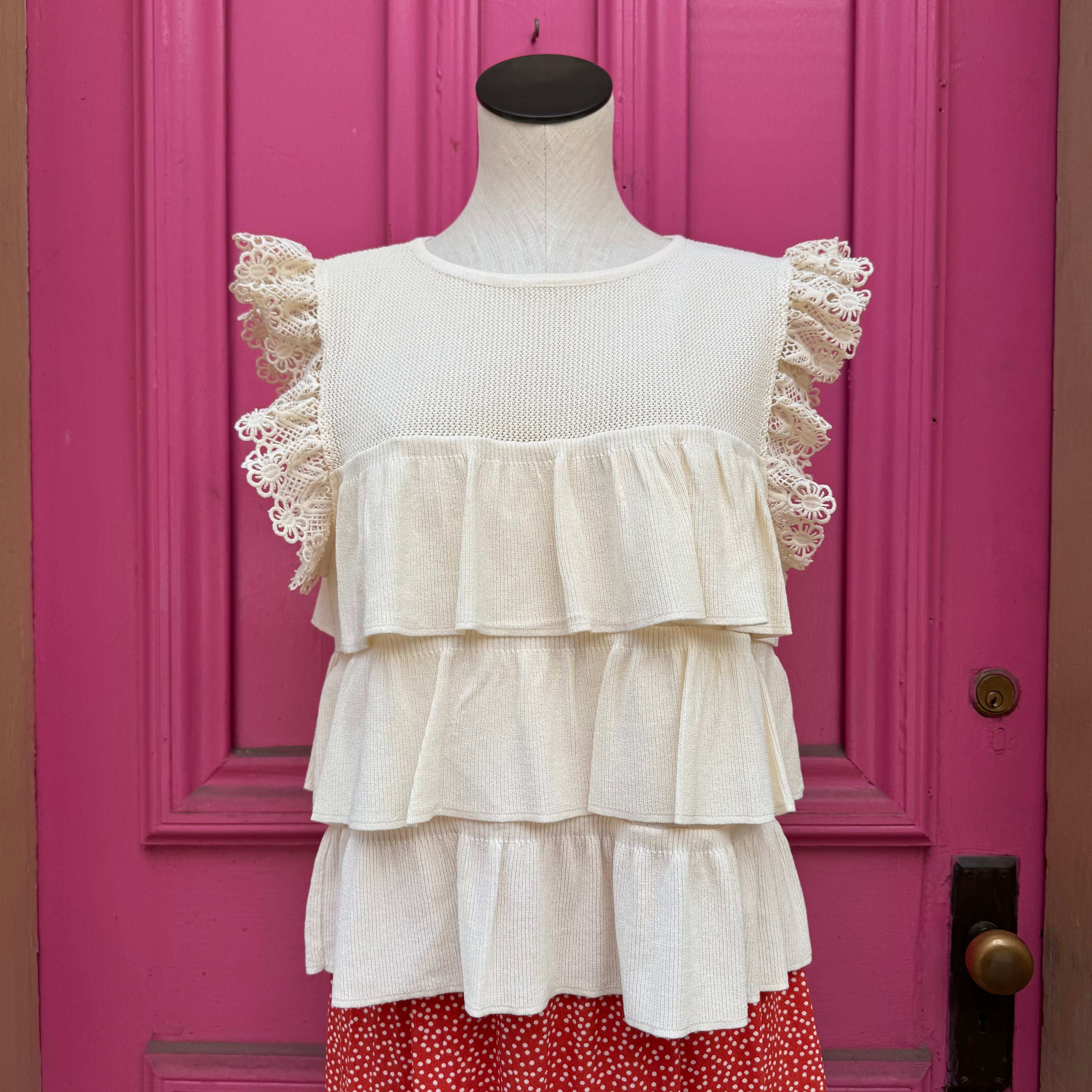 Dolan cream knit tank top size XL NWT