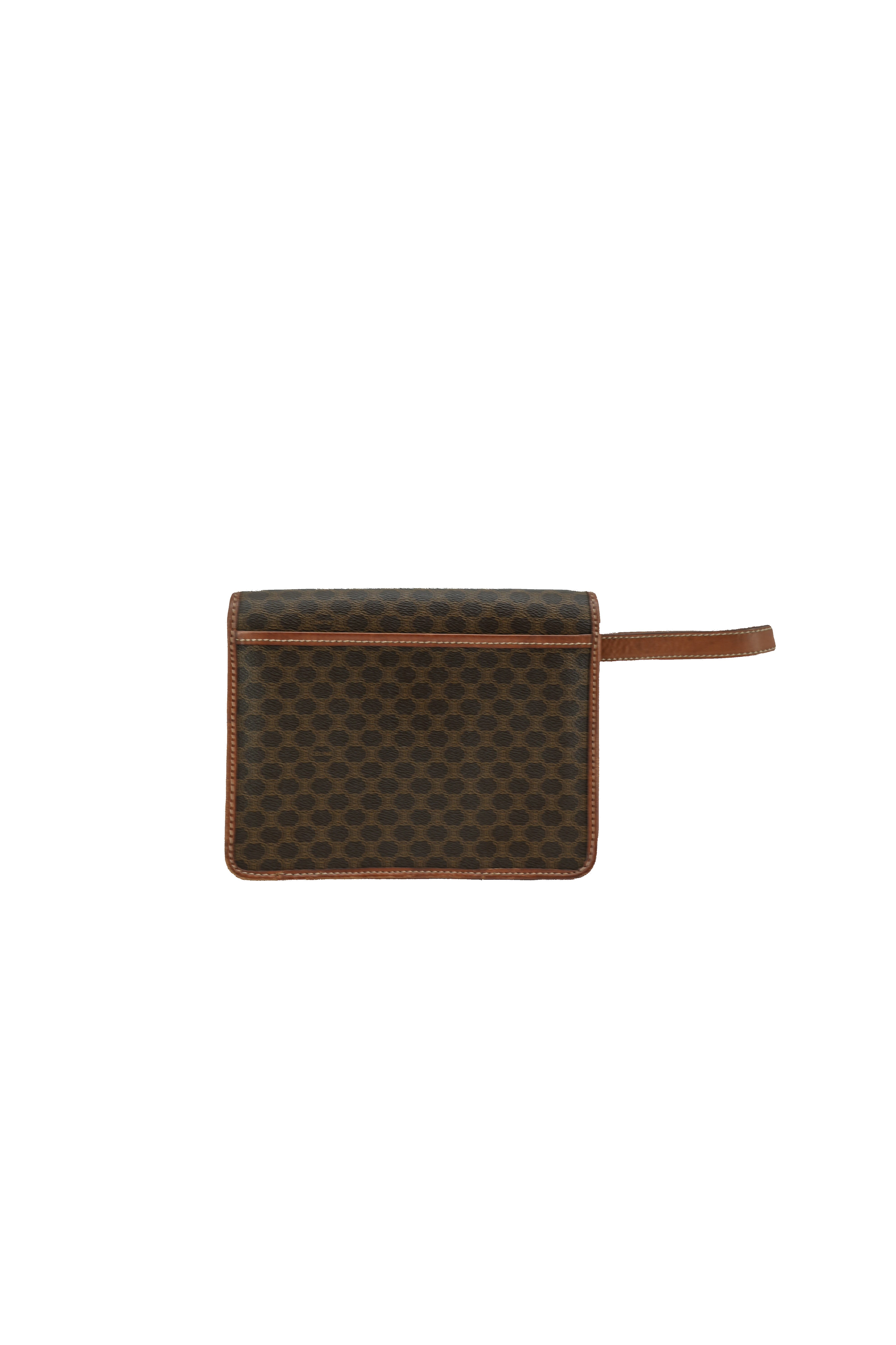 Celine vintage brown macadam wristlet M07