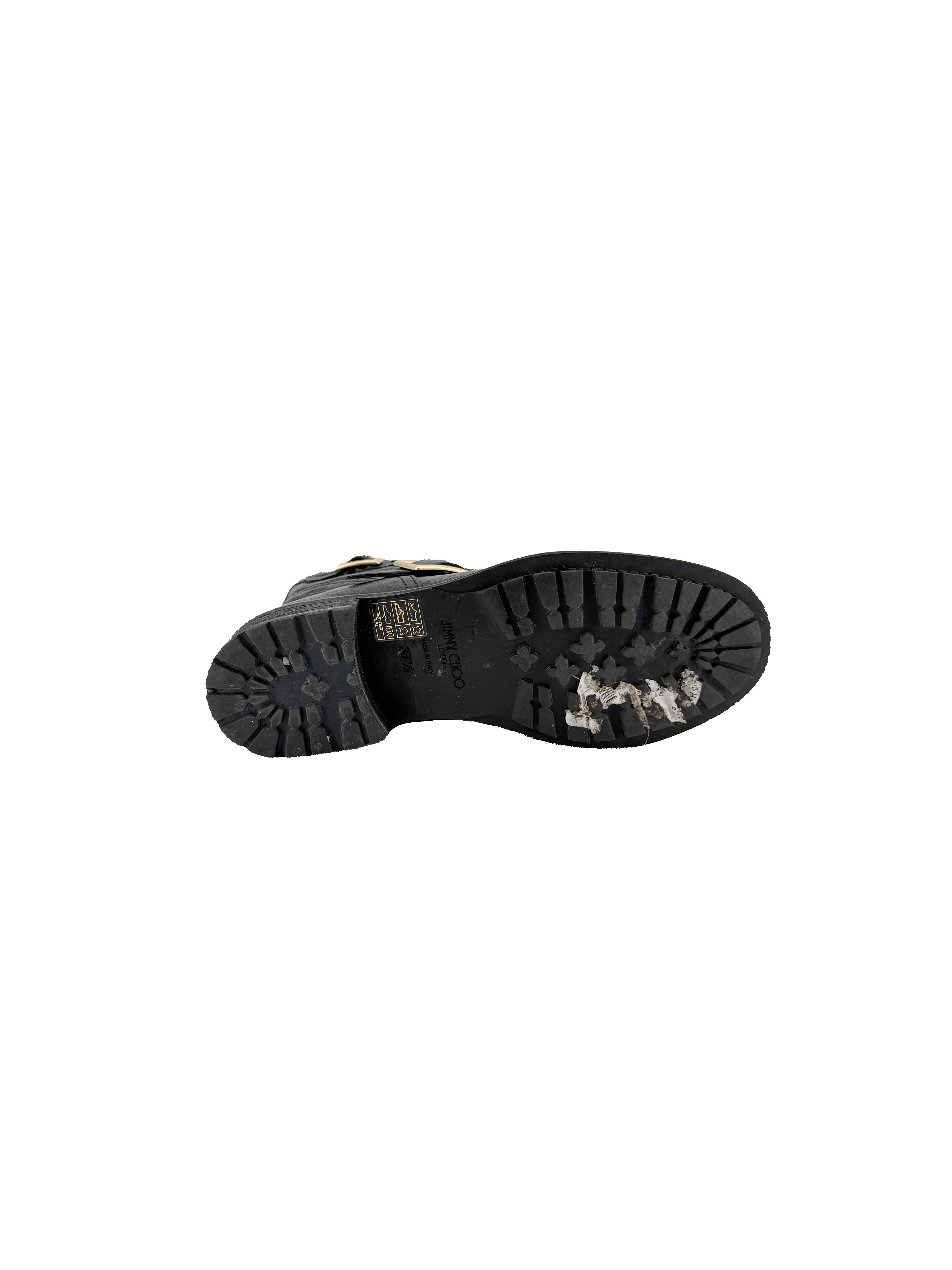 Jimmy Choo black leather boots size 37.5