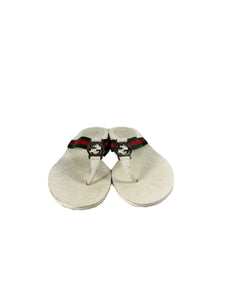 Riva by Gucci white green red GG thong flip flops size 7.5