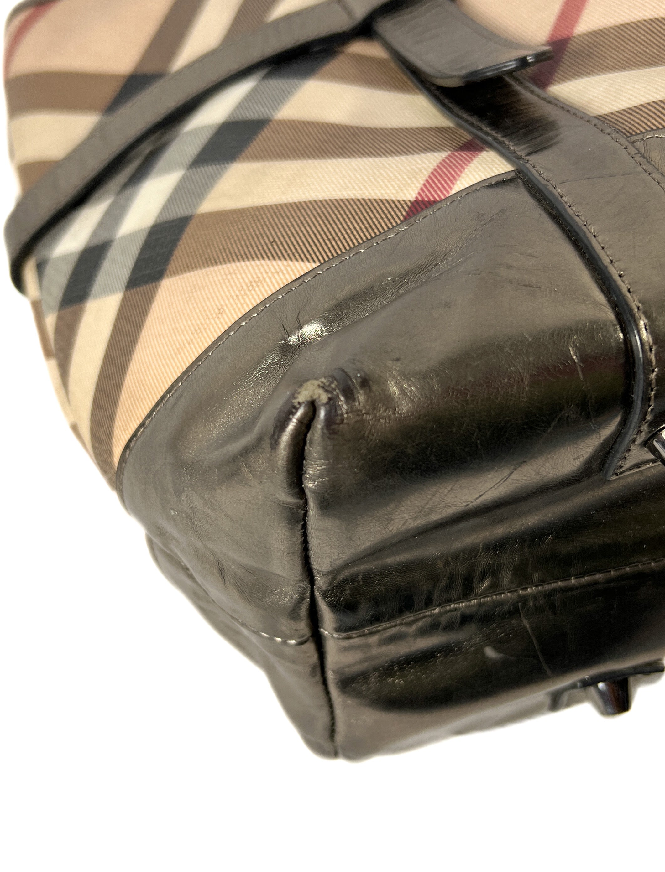 Burberry plaid silver metallic tote **AS IS**