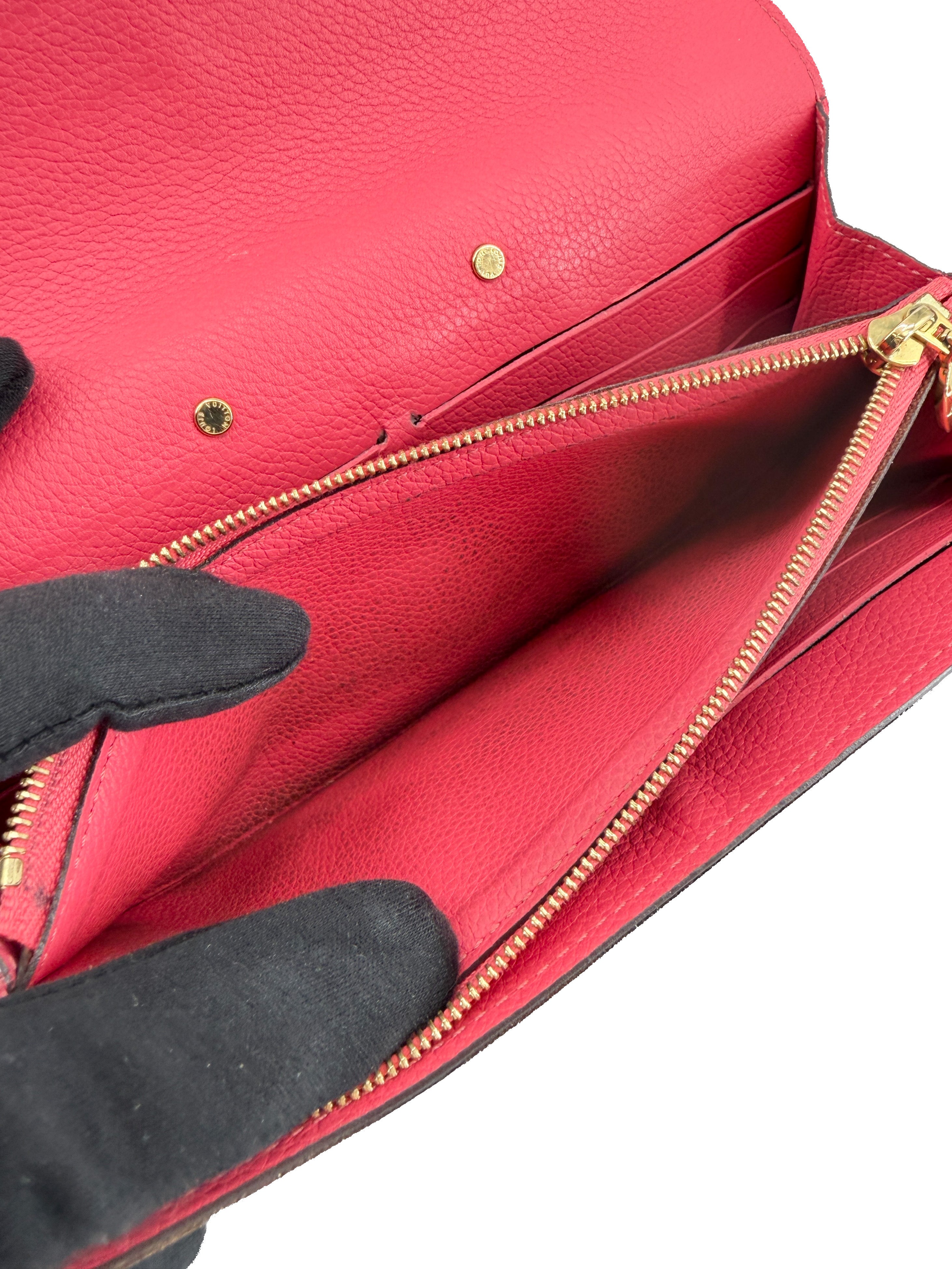 Louis Vuitton pink brown monogram Pallas wallet