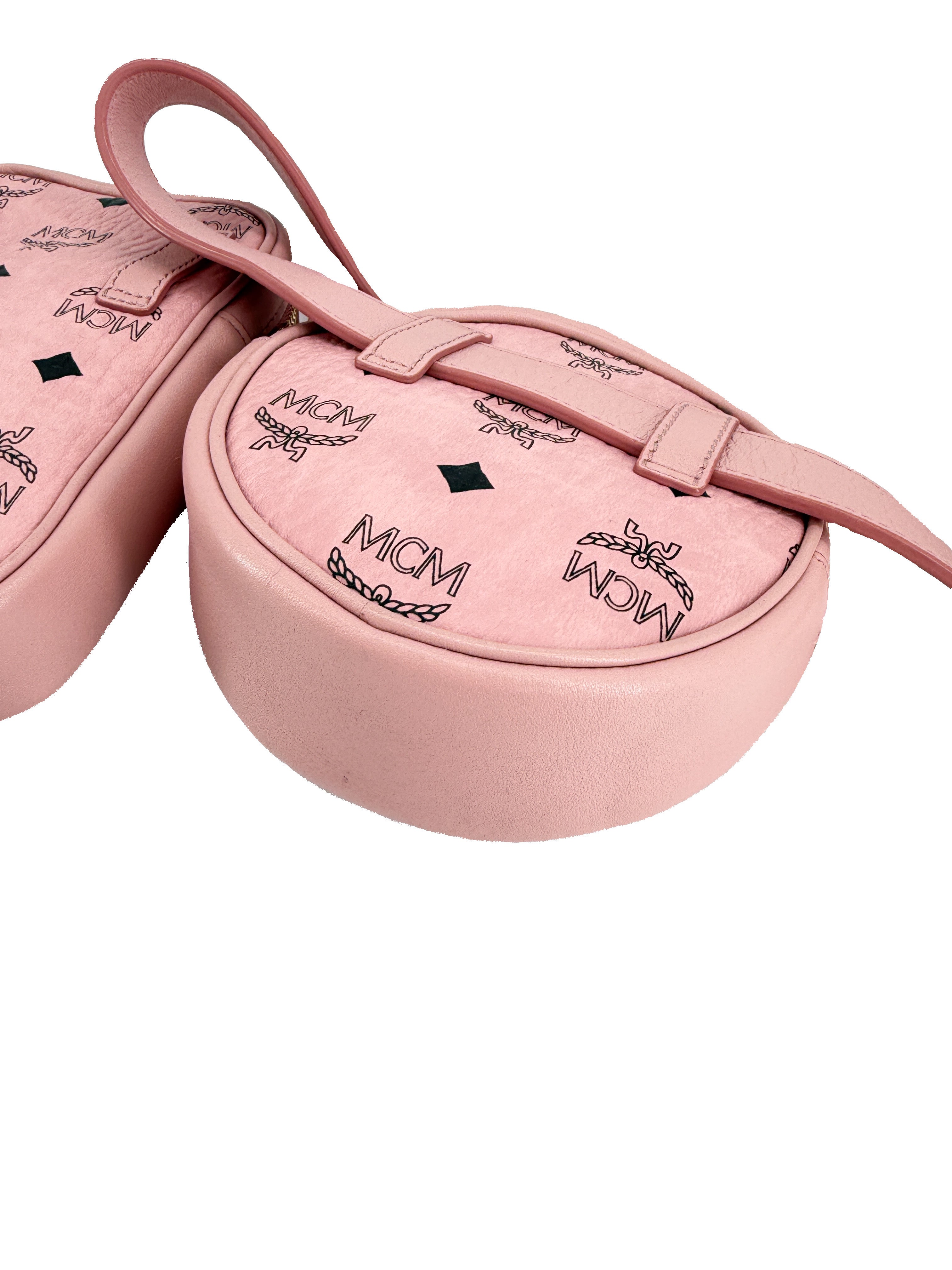 MCM pink Essential monogram double bet bag 10011904