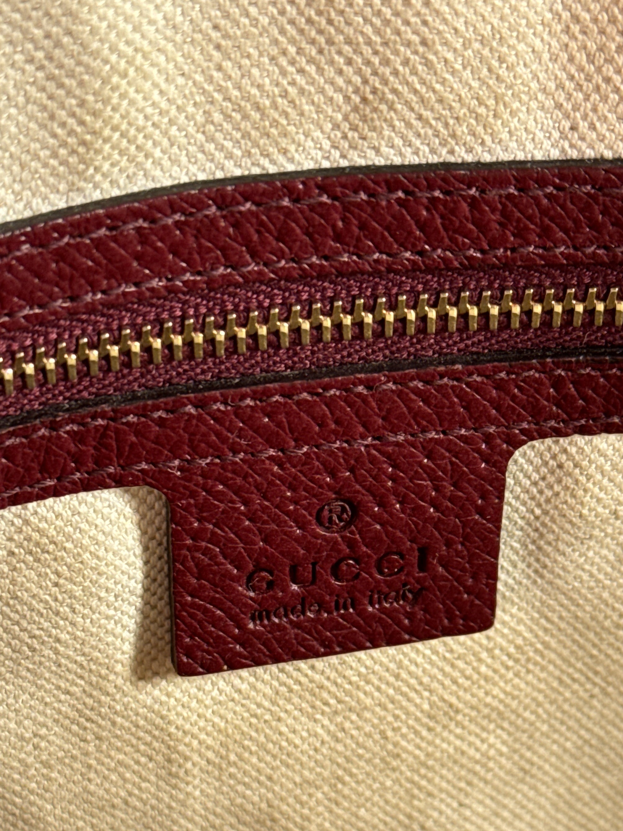 Gucci brown burgundy domed medium Bree satchel 520981