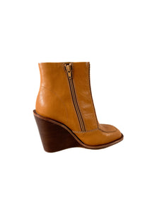 See by Chloe brown wedge booties size 37