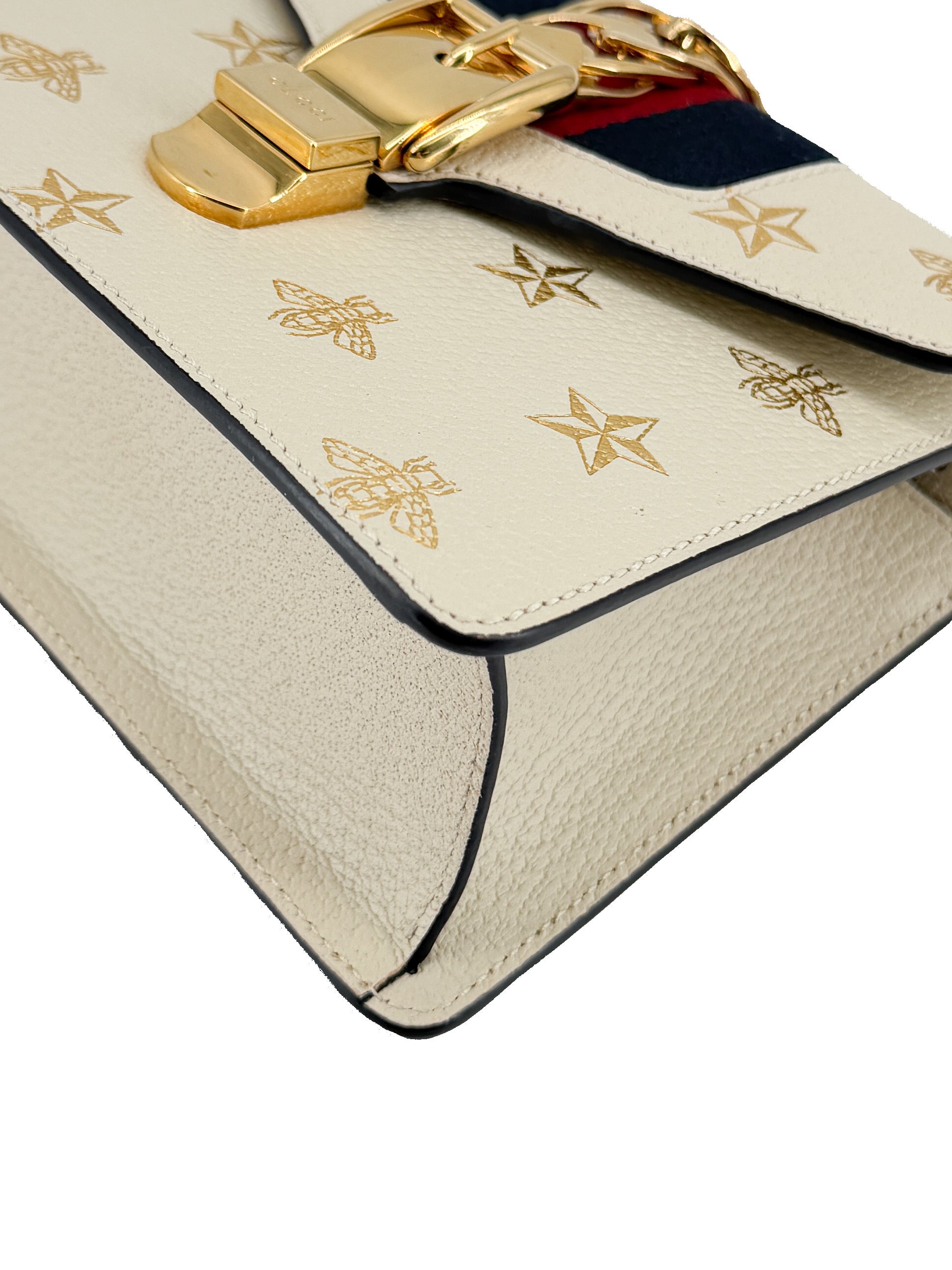 Gucci Sylvie mini bee star top handle bag 470270 486628