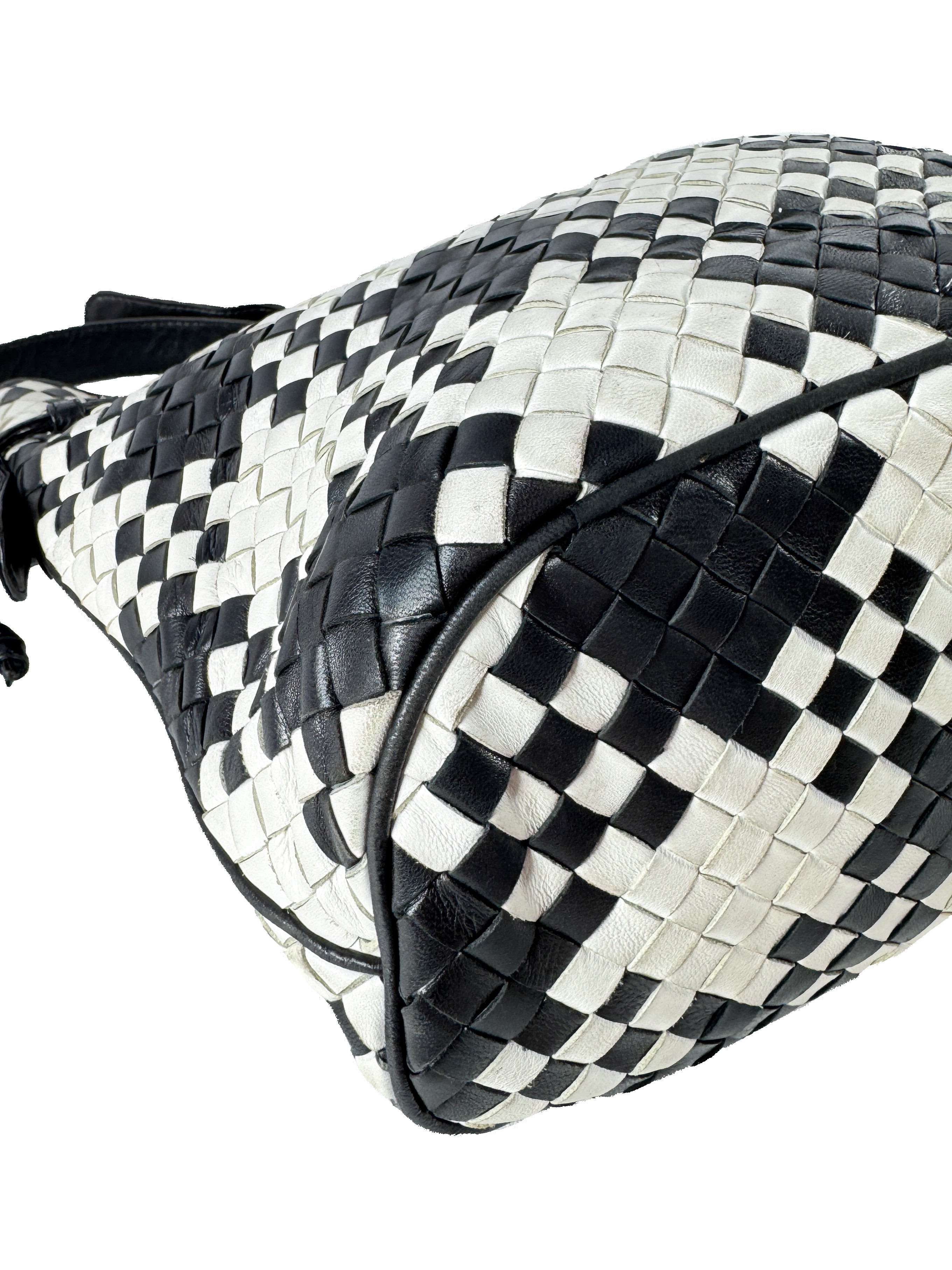 Bottega Veneta Intreciatto black/white drawstring bucket bag 10932062