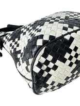 Bottega Veneta Intreciatto black/white drawstring bucket bag 10932062
