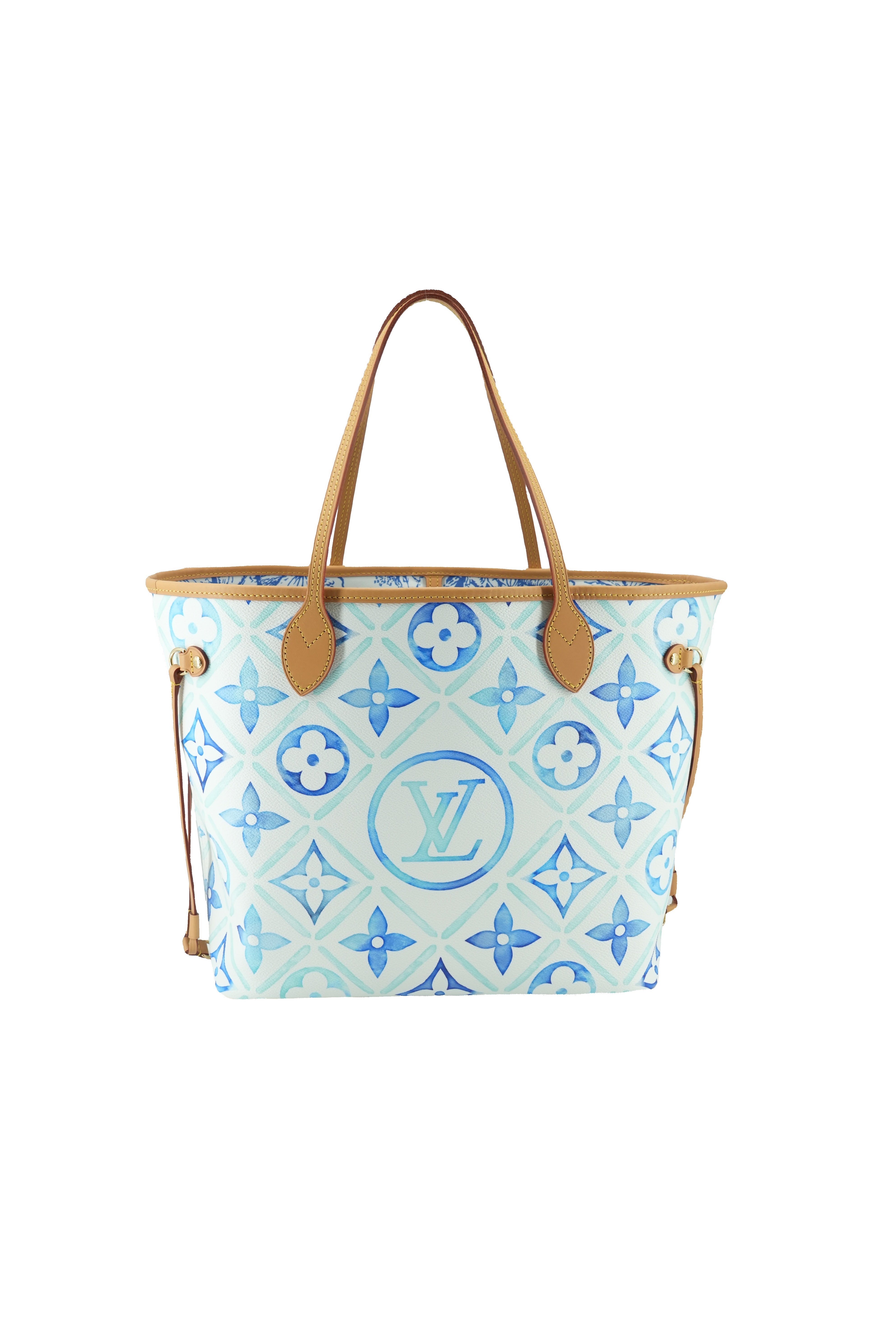 Louis Vuitton monogram Tiles by the Pool Neverfull MM lagoon blue NFC