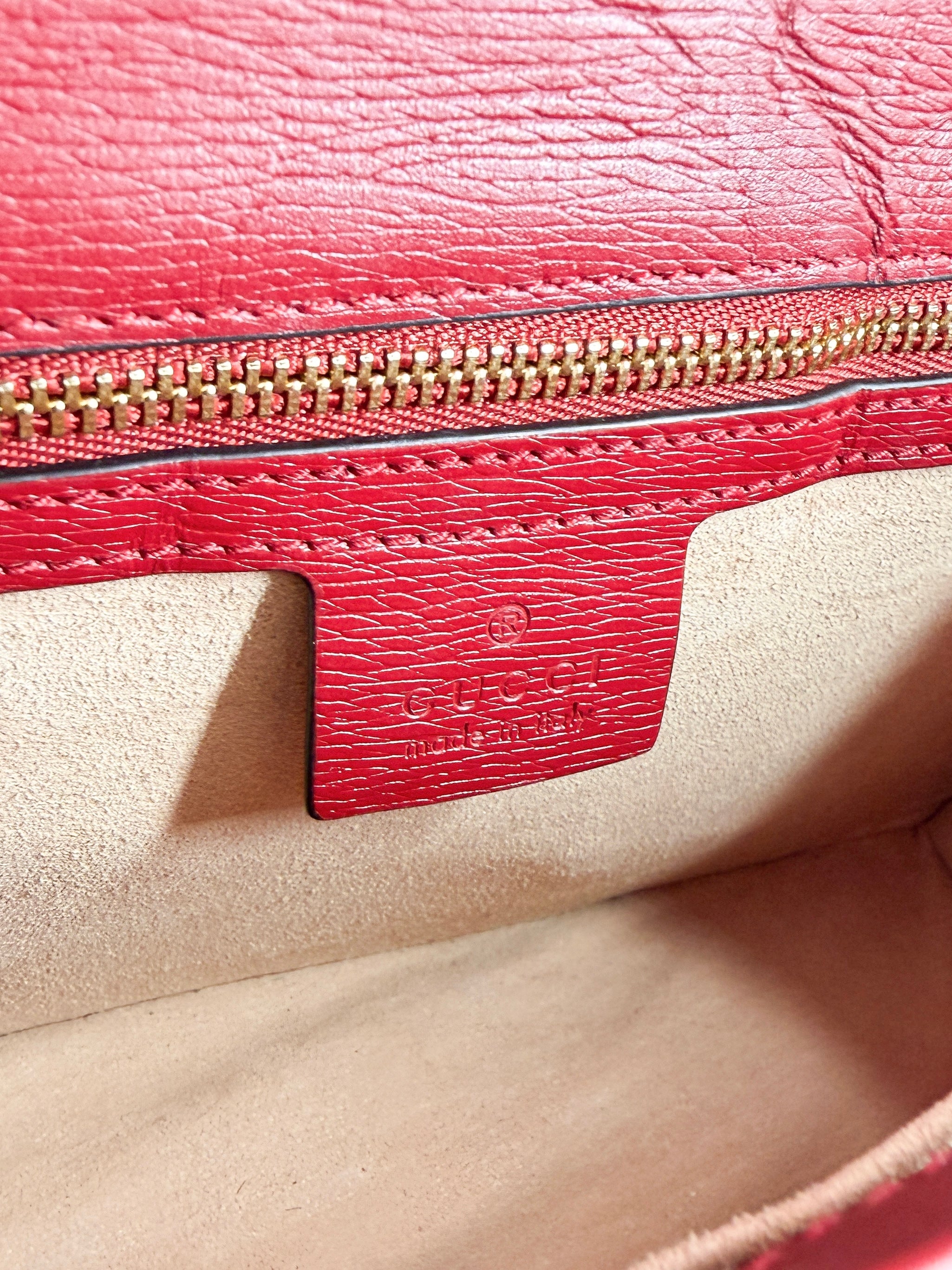 Gucci red small print Sylvie shoulder bag 524405 493075