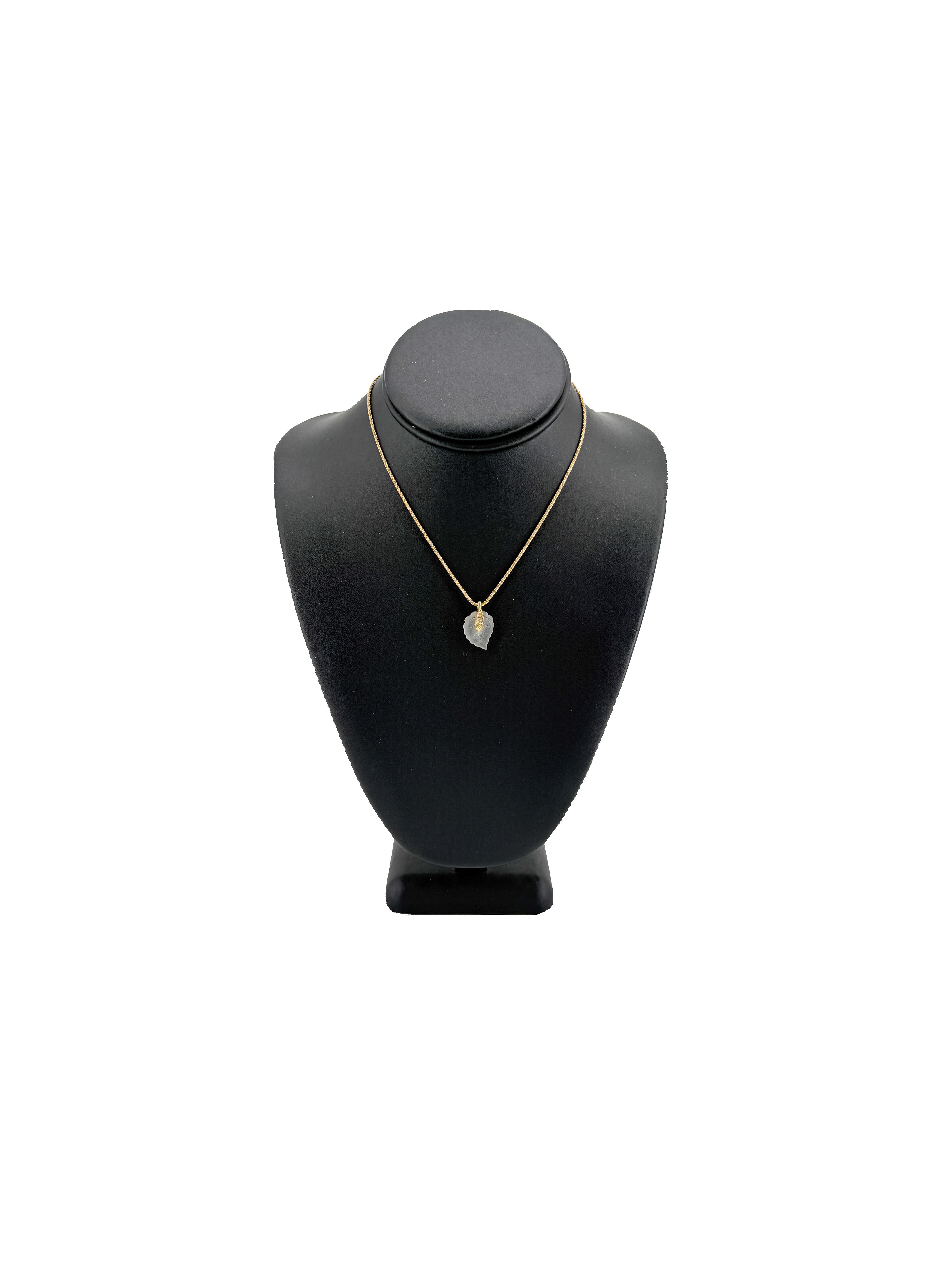 Christian Dior vintage gold tone leaf necklace