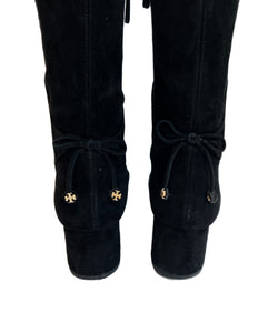 Tory Burch black suede Laila 45MM over the knee boots size 8.5