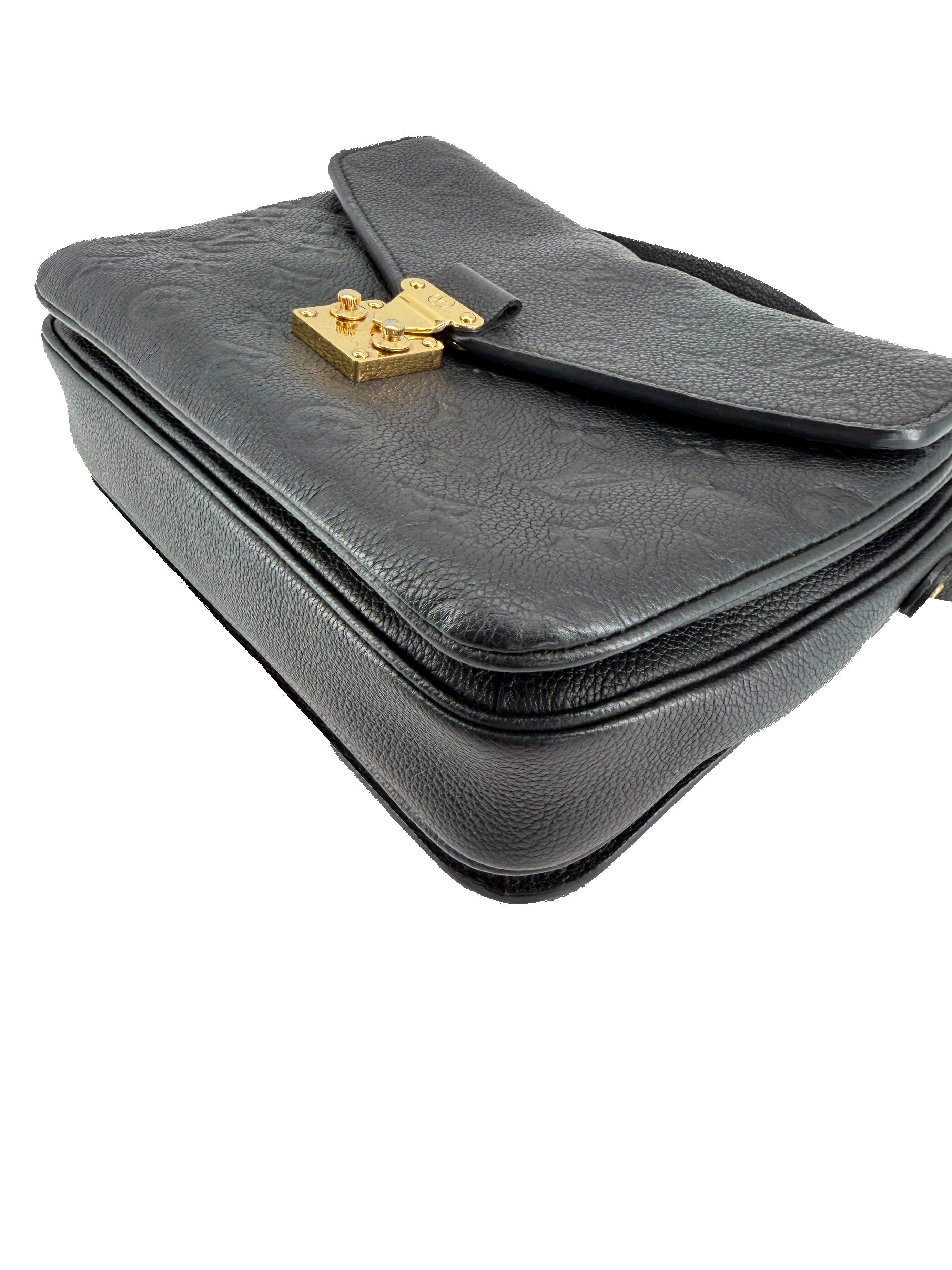 Louis Vuitton black empreinte leather Pochette Metis GI4290