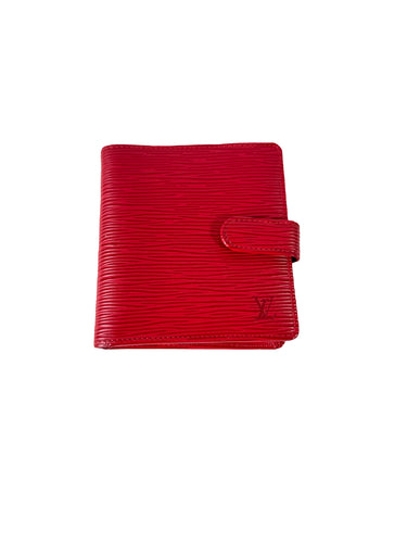 Louis Vuitton red epi leather vintage wallet MI0043