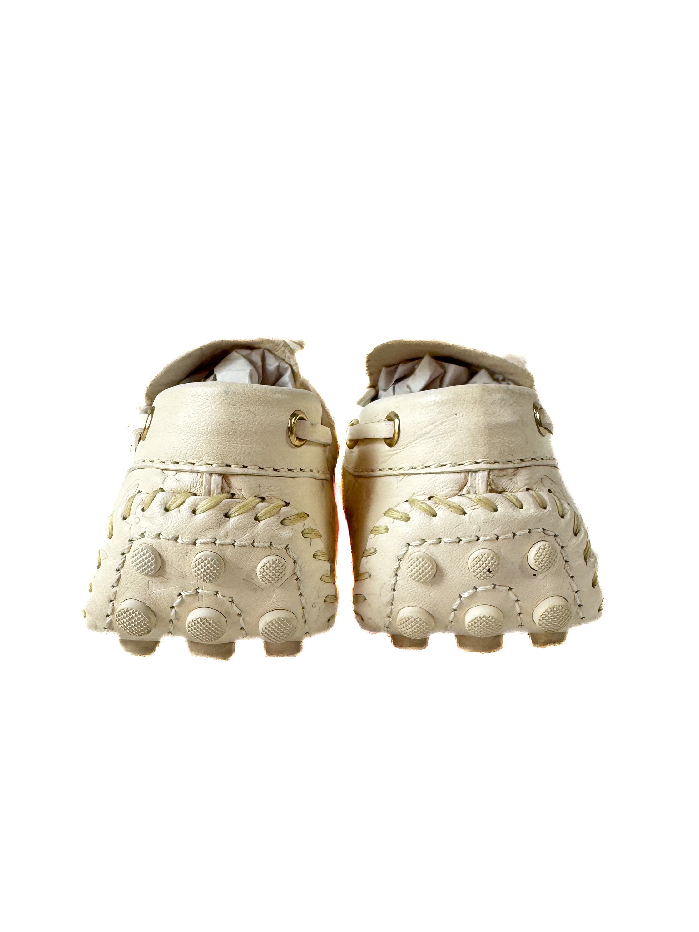 Louis Vuitton cream leather Gloria loafers size 37.5 ND0142