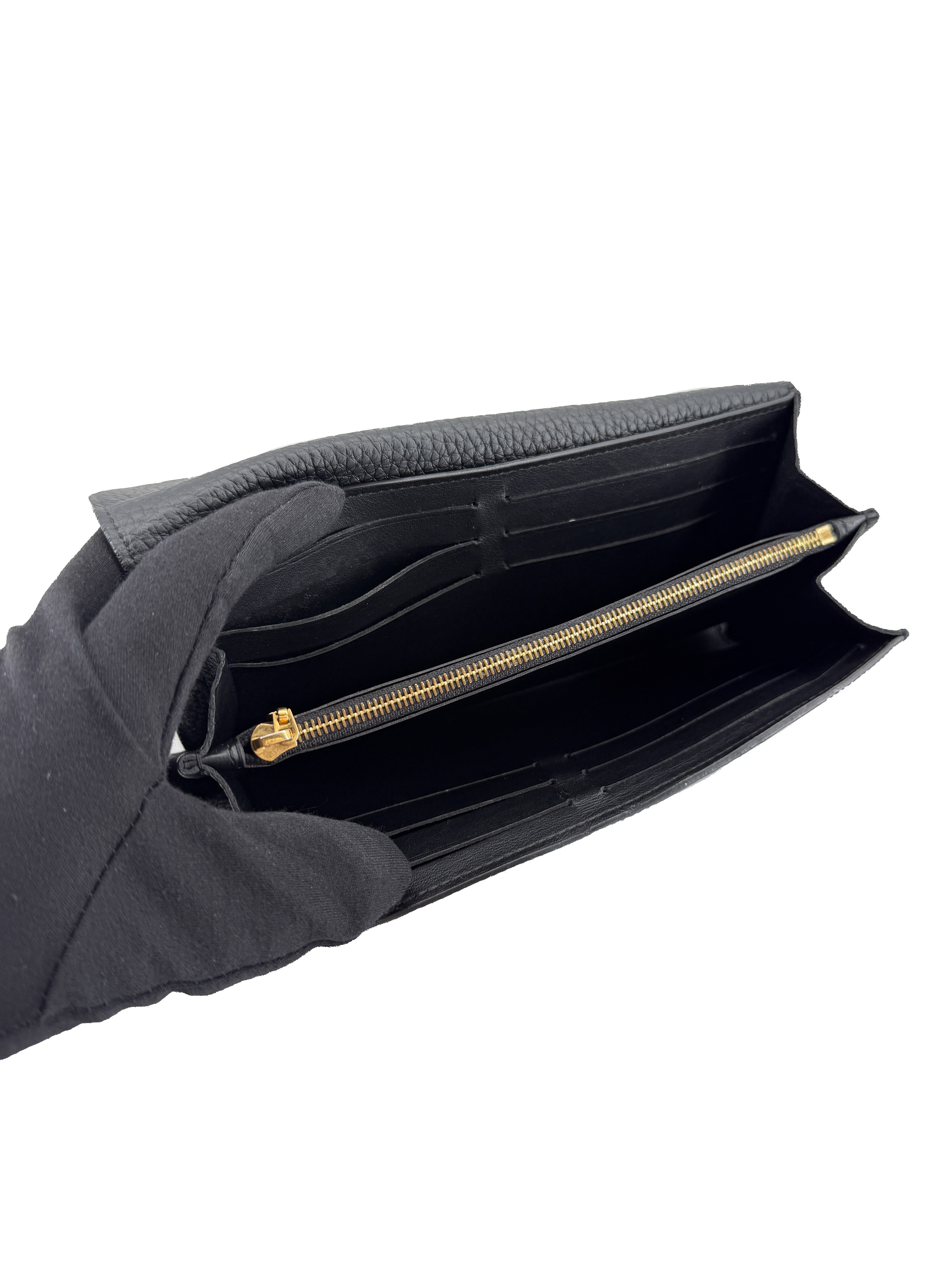Louis Vuitton Taurillon Studded Sol Capucines Wallet Black MI4128