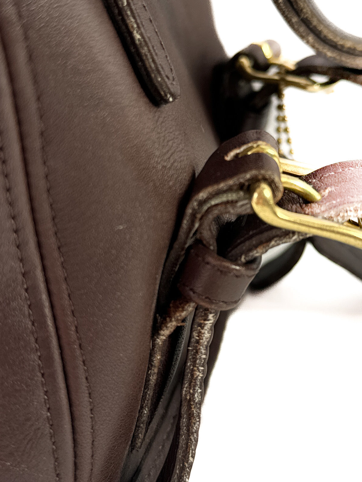 Coach dark brown leather drawstring backpack vintage 1996