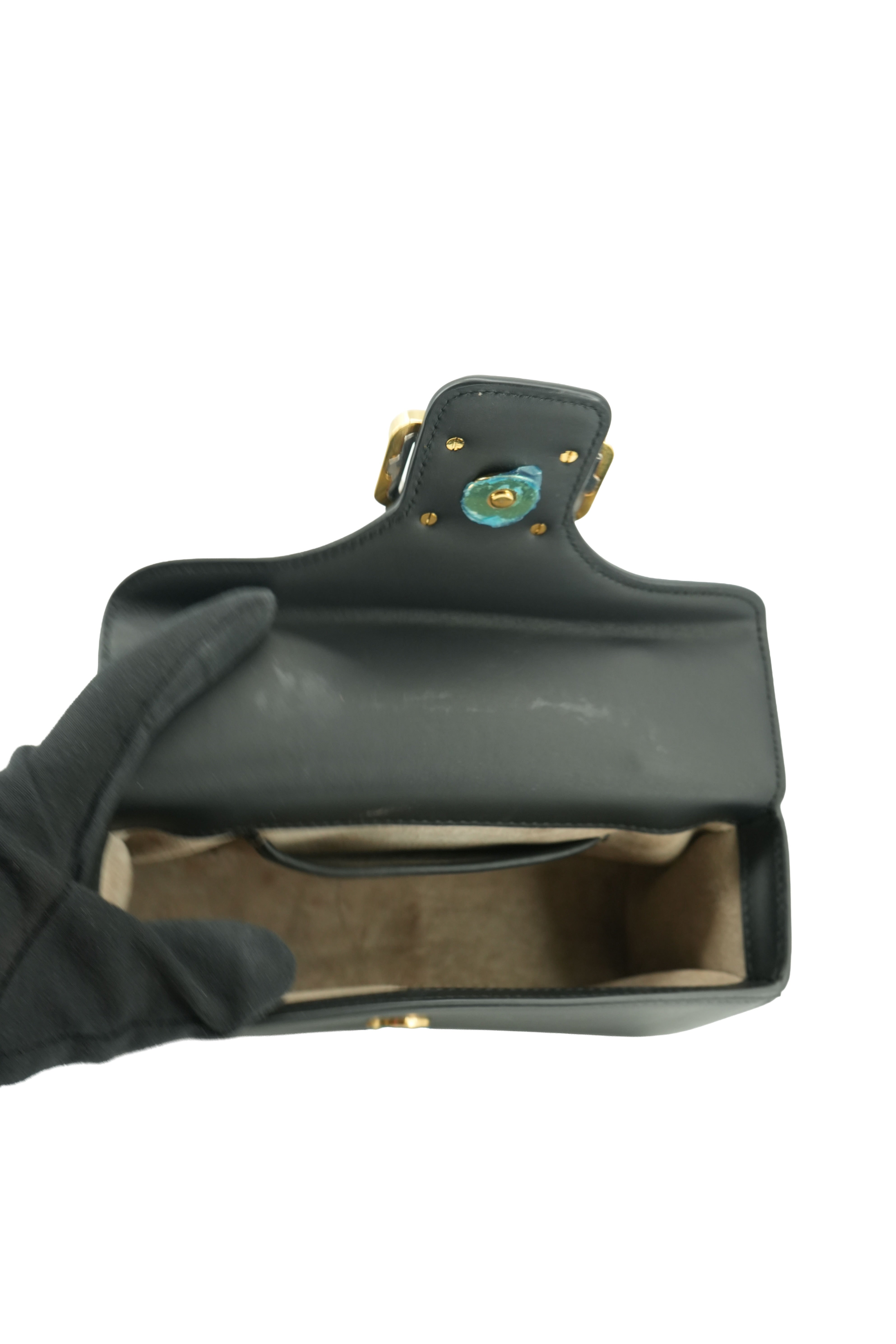 Lanvin black calf leather Pencil Cat Nano bag