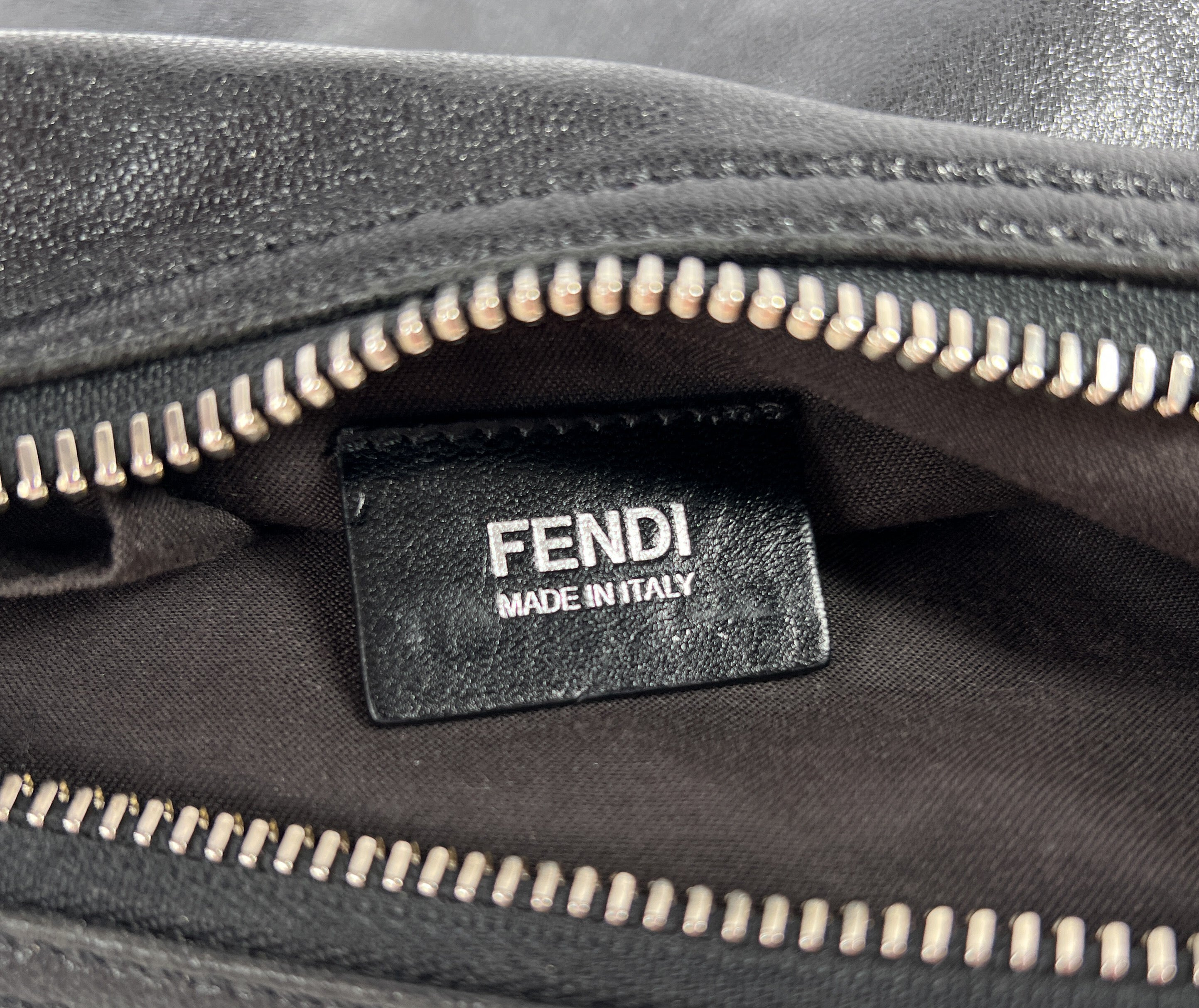 Fendi black leather hobo shoulder bag