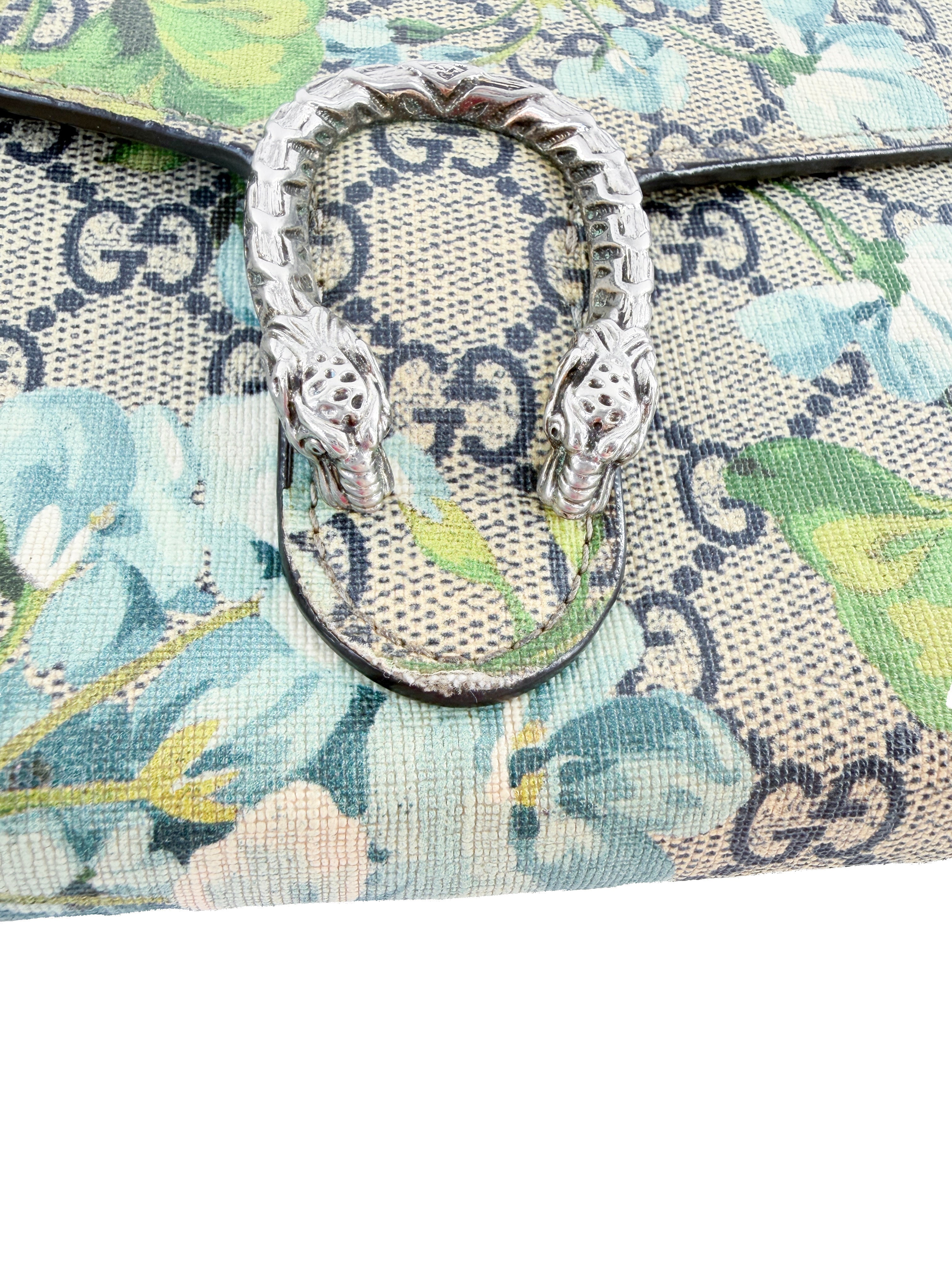 Gucci GG Supreme Monogram Blooms Mini Dionysus Chain Wallet 401231 2149