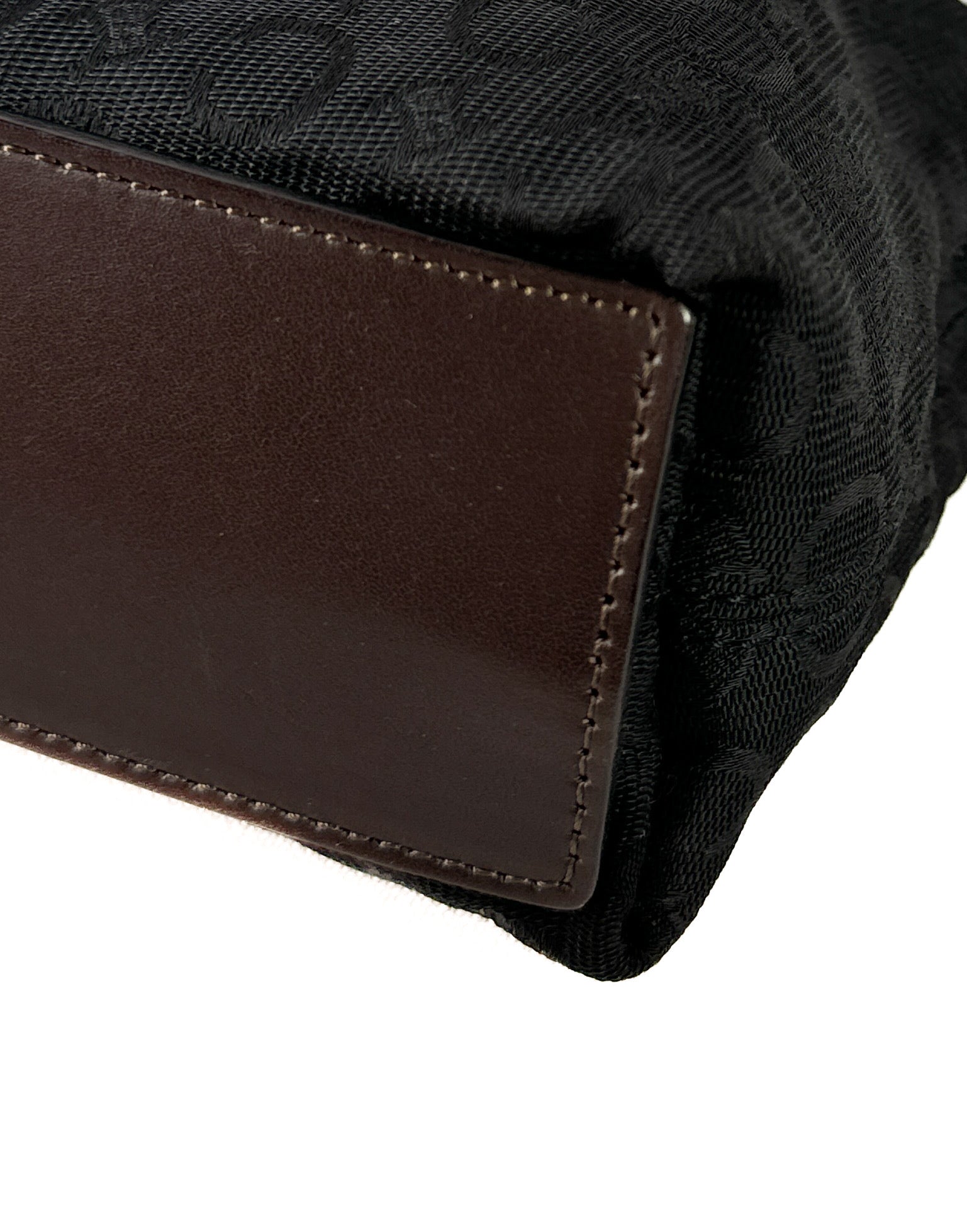 Celine black & brown vintage nylon leather Macadam Blason crossbody MC00/1