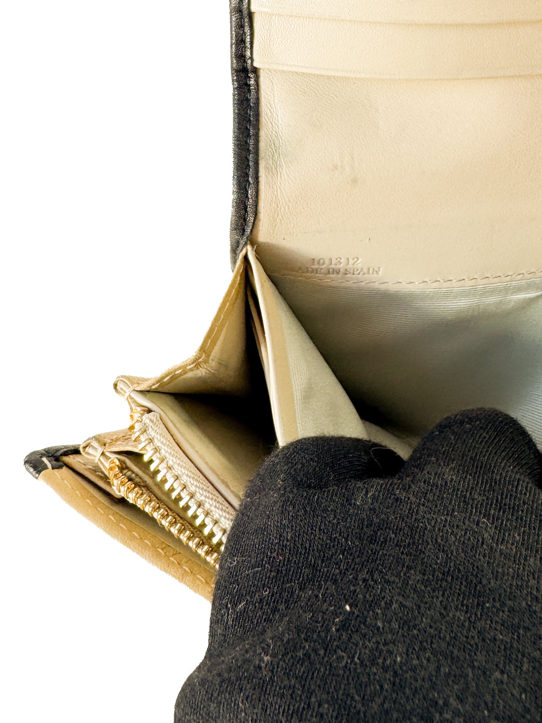 Loewe beige/black leather long wallet