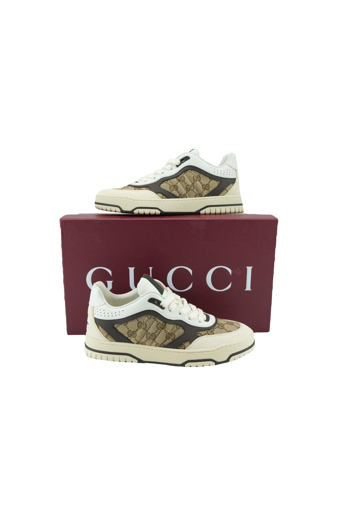 Gucci re-web leather sneakers size 38.5 NEW