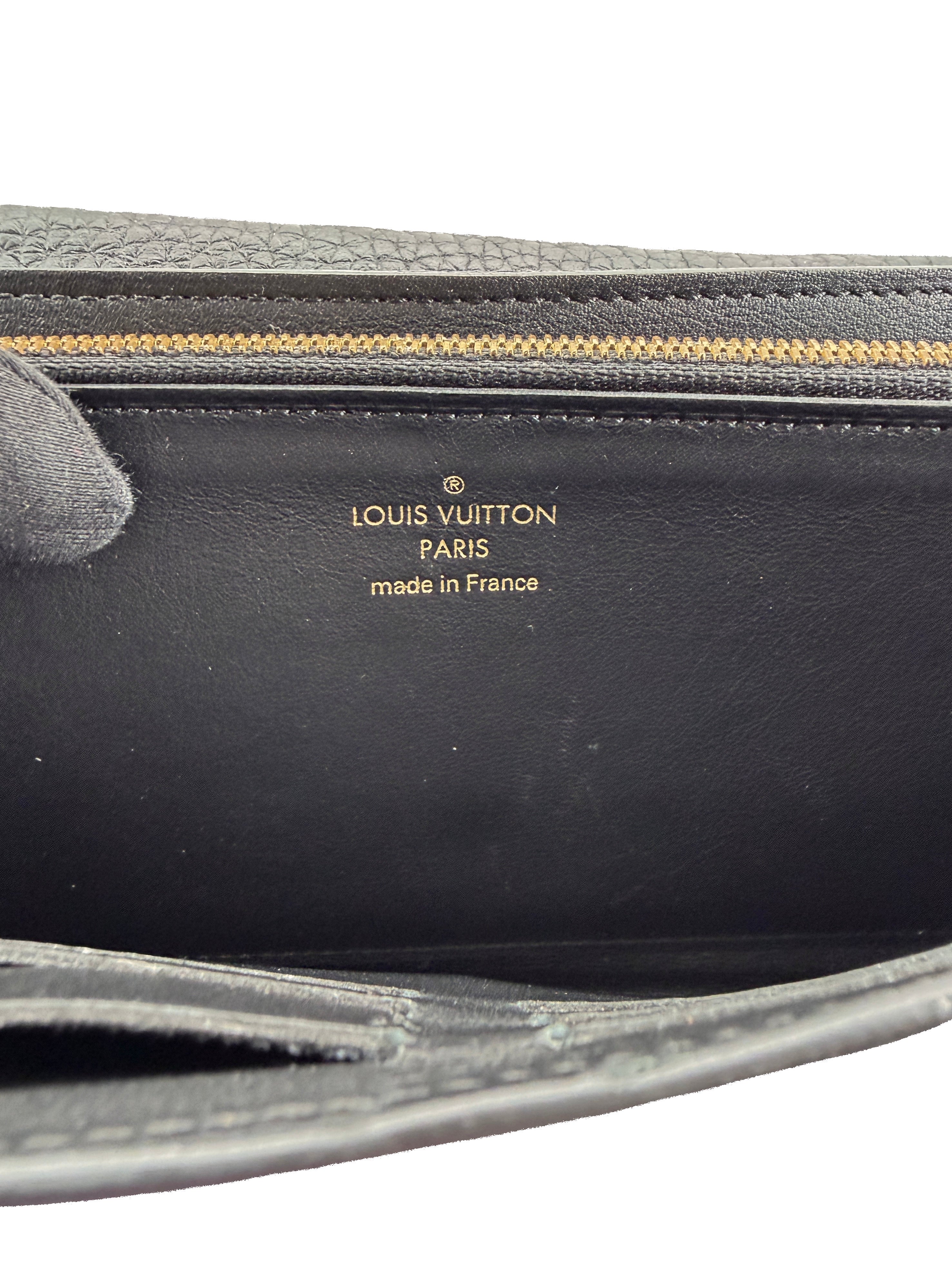 Louis Vuitton Taurillon Studded Sol Capucines Wallet Black MI4128