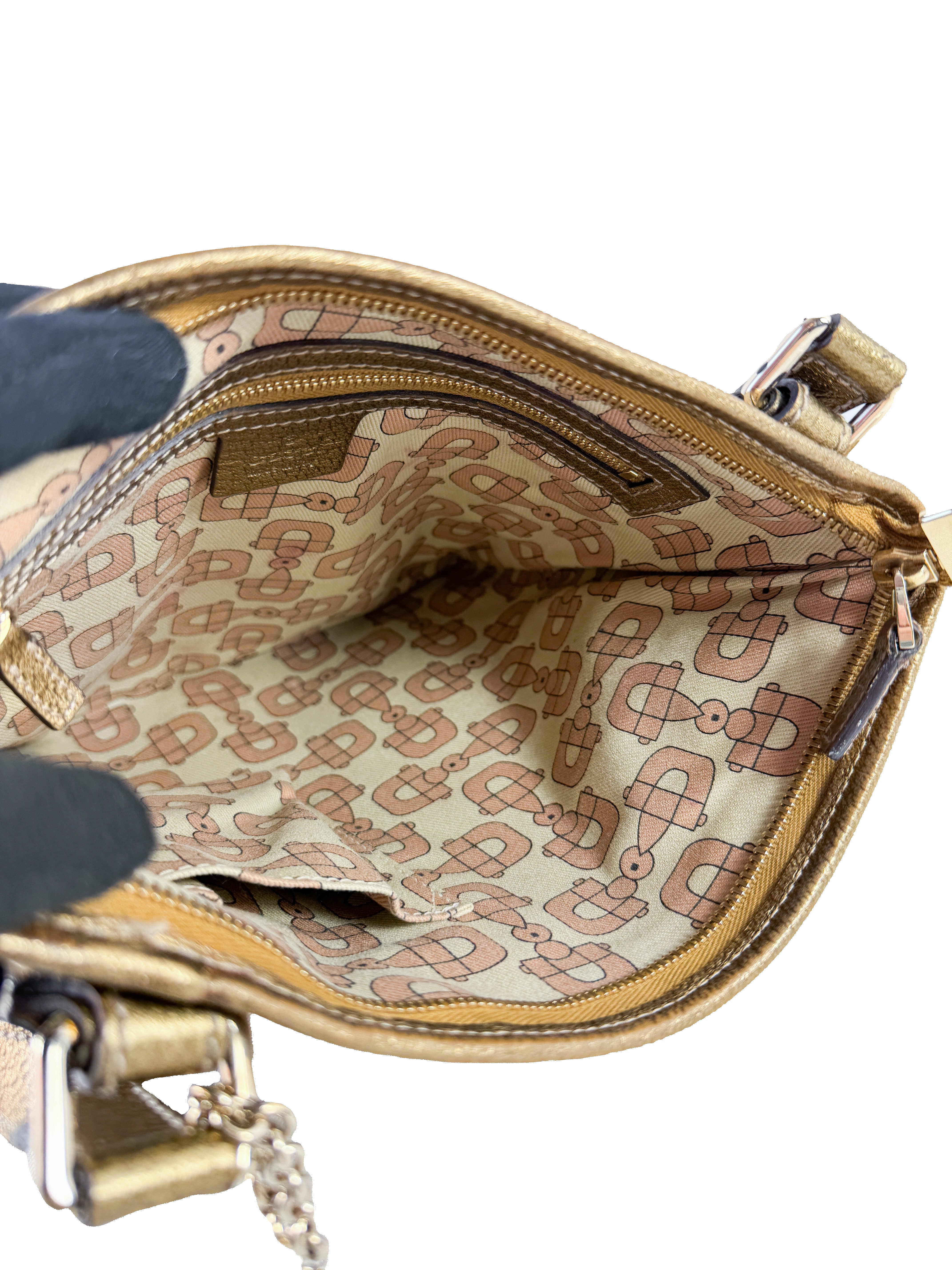 Gucci brown/gold/pink GG Jolicoeur messenger bag  203998