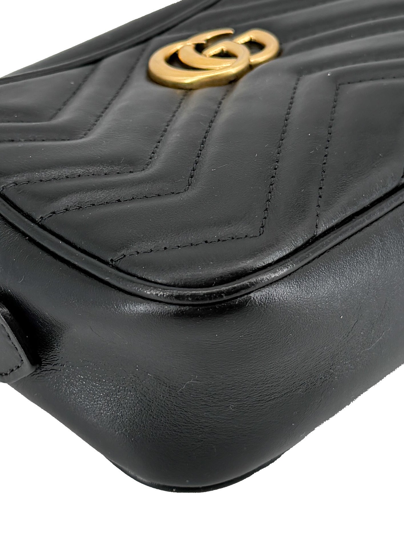 Gucci black GG mini Marmont camera bag 446065 525040
