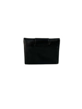 Giorgio Armani black leather card holder keychain